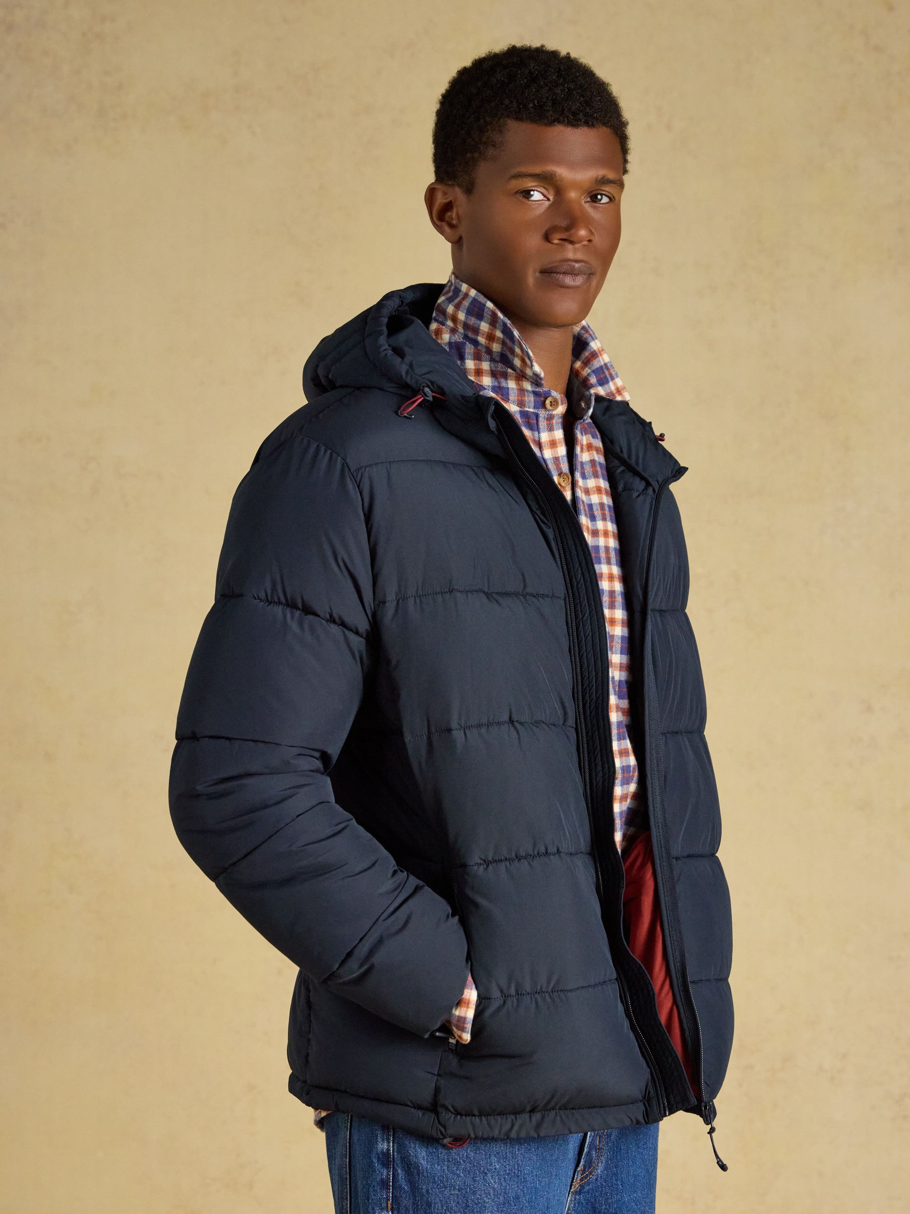 Croft Navy Heavyweight Padded Coat - Image 7 of 10