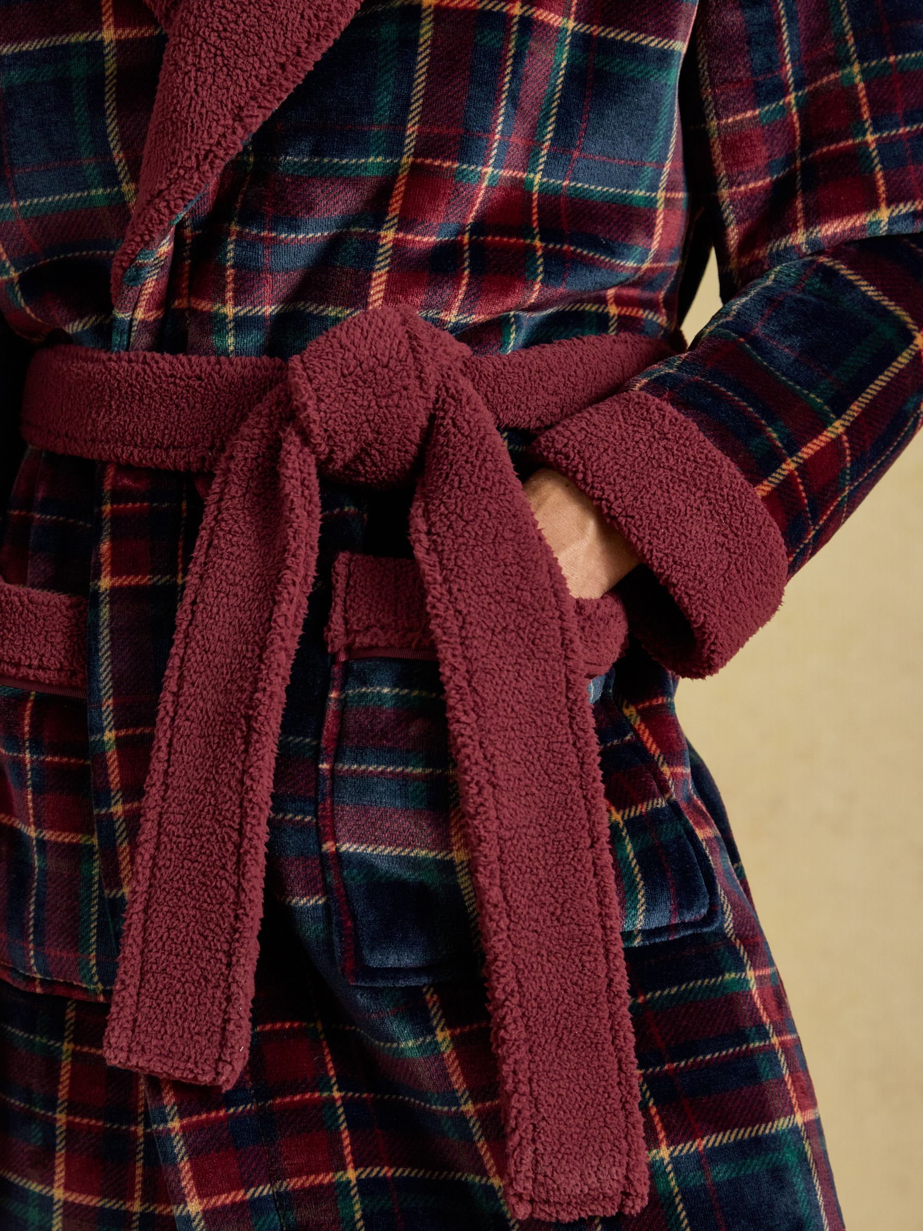 Montague Burgundy Red Dressing Gown - Image 3 of 6
