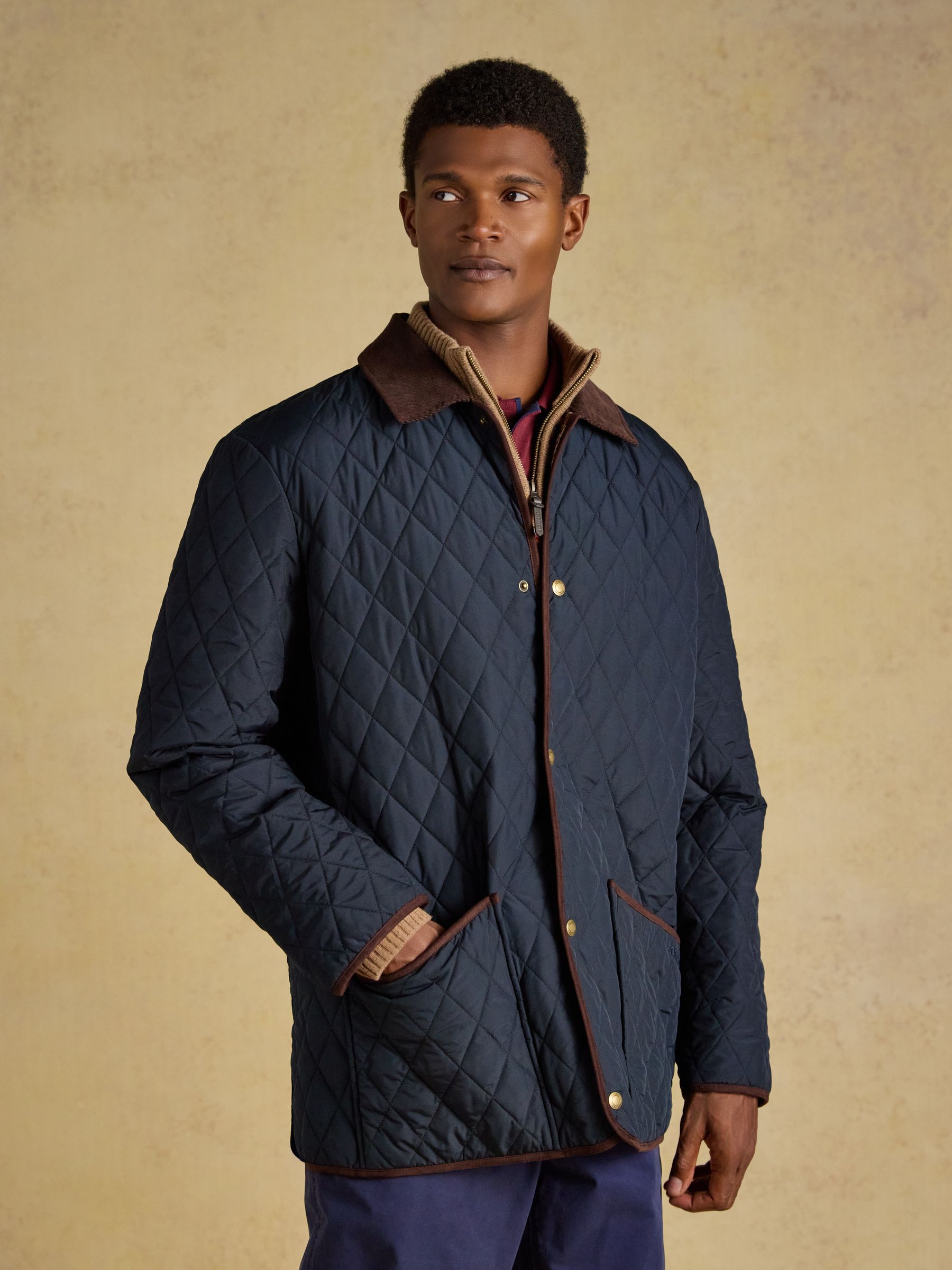 Navy Quilted Jacket - Image 1 of 9