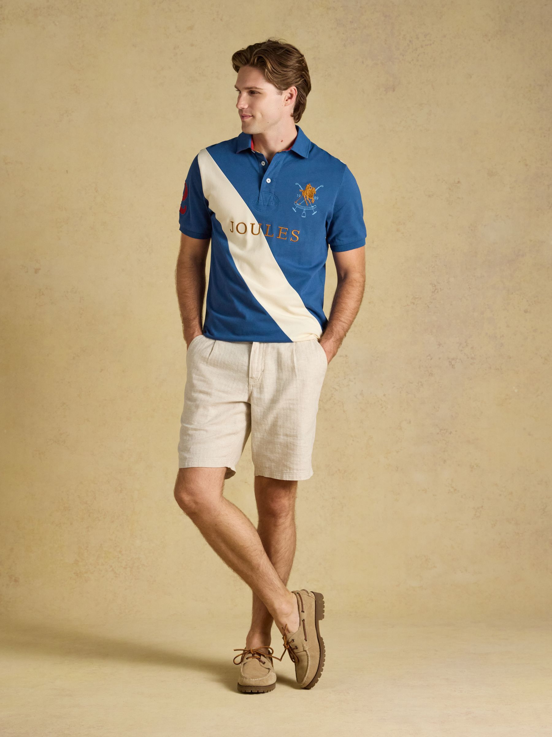 Woody Navy & White Embellished Cotton Pique Polo Shirt - Image 3 of 7