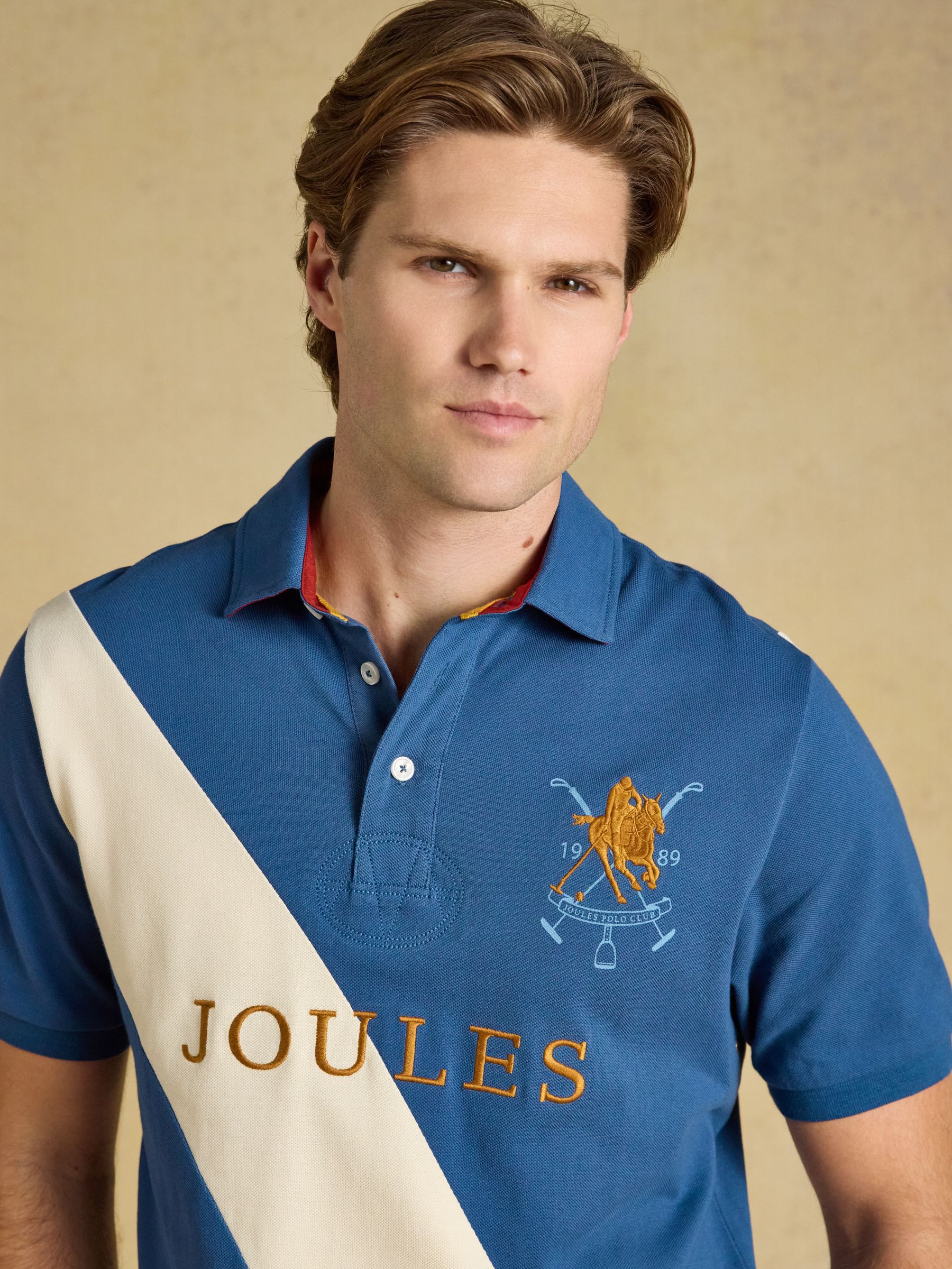 Woody Navy & White Embellished Cotton Pique Polo Shirt - Image 4 of 7