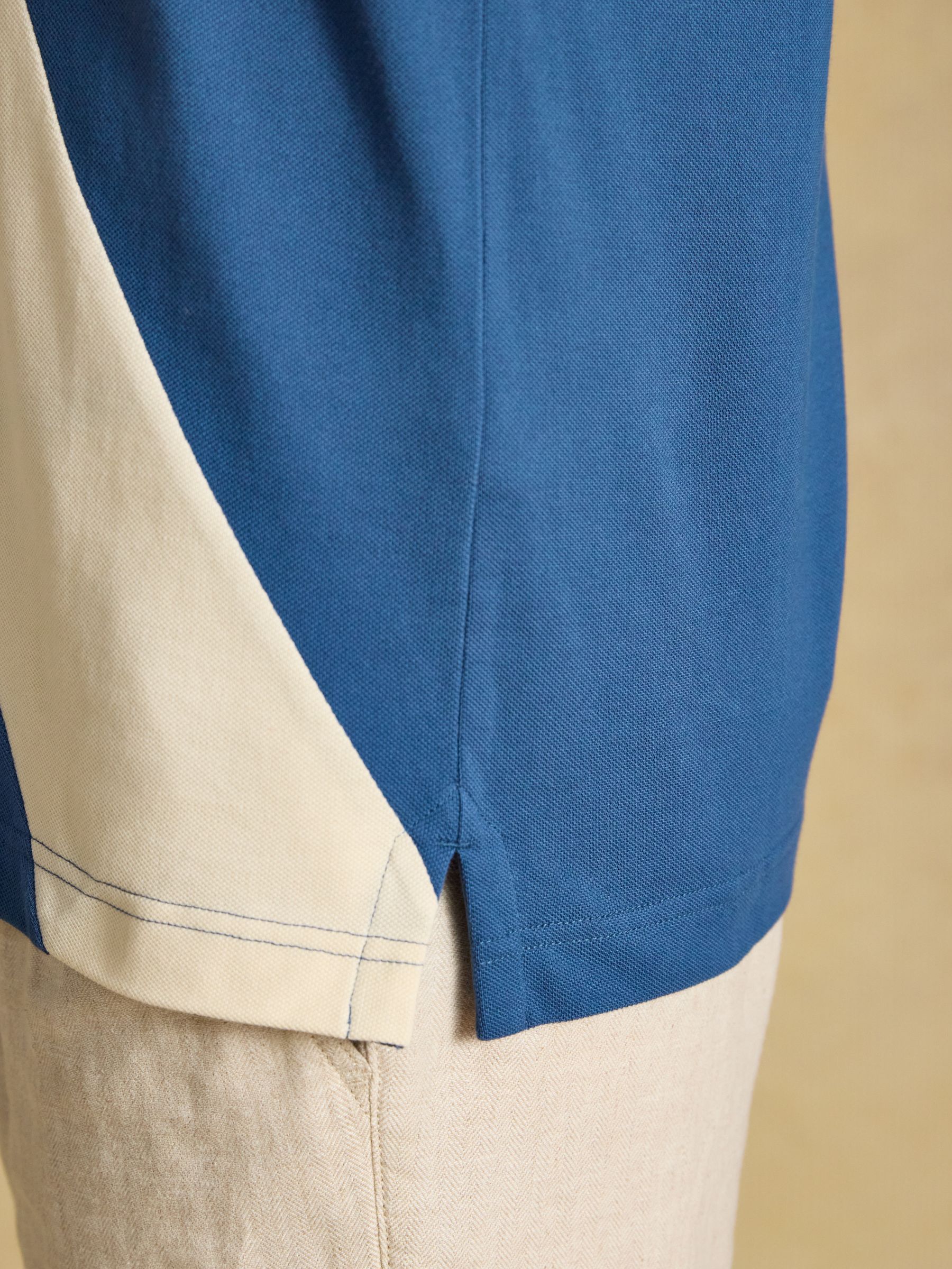 Woody Navy & White Embellished Cotton Pique Polo Shirt - Image 5 of 7