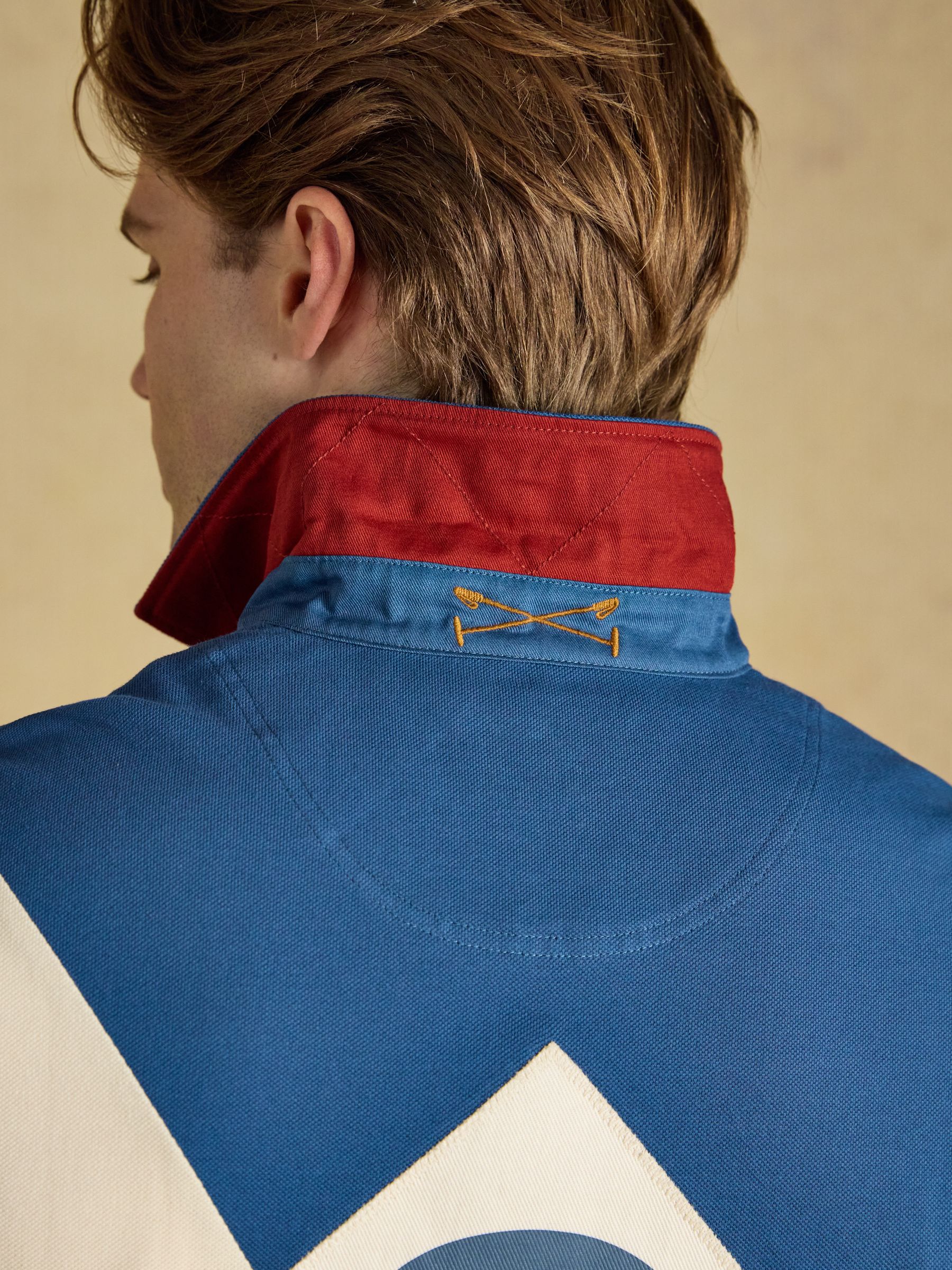 Woody Navy & White Embellished Cotton Pique Polo Shirt - Image 6 of 7