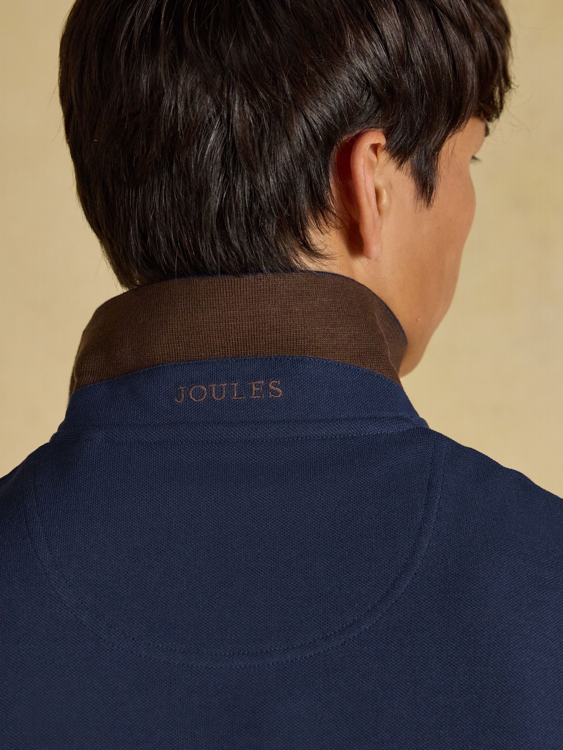 Navy Long Sleeve Cotton Pique Polo Shirt - Image 7 of 8