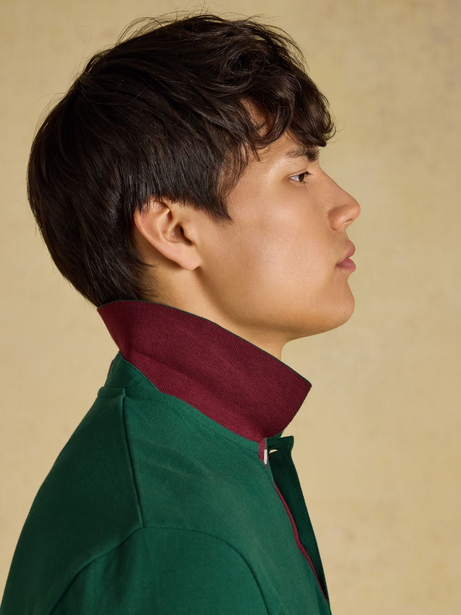 Green Long Sleeve Cotton Pique Polo Shirt - Image 4 of 7