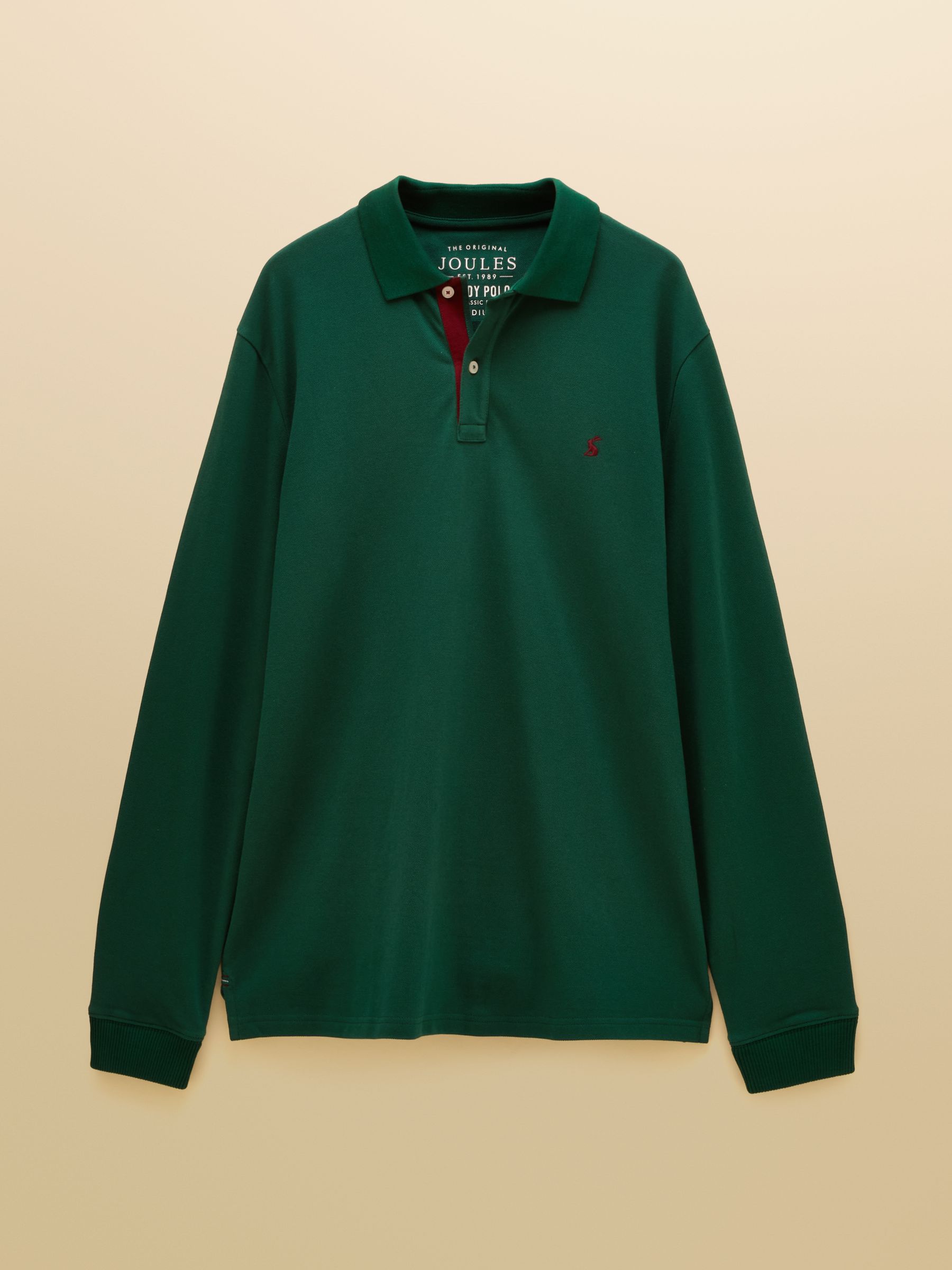 Green Long Sleeve Cotton Pique Polo Shirt - Image 7 of 7