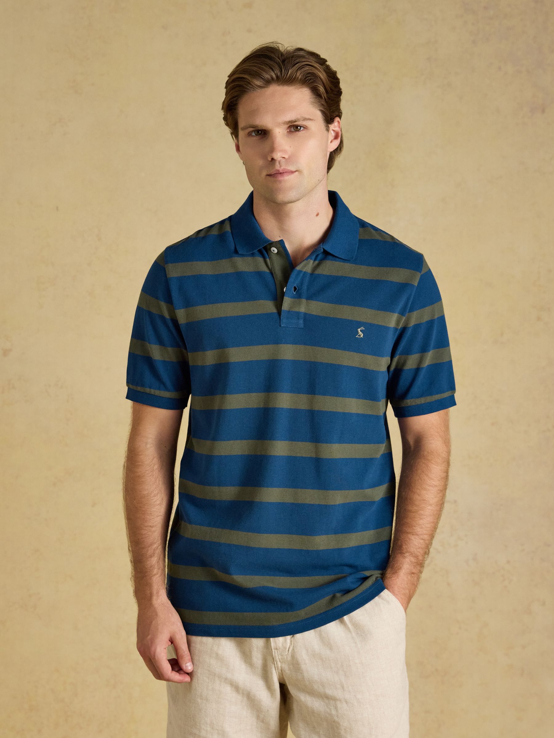 Woody Blue/Navy/Striped Polo Shirts 3 Pack - Image 4 of 10