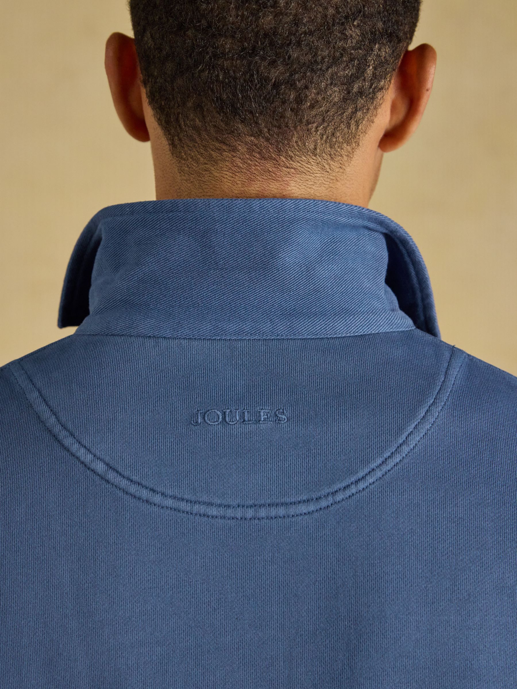 Garment Dyed Blue Loopback Rugby Shirt - Image 11 of 12