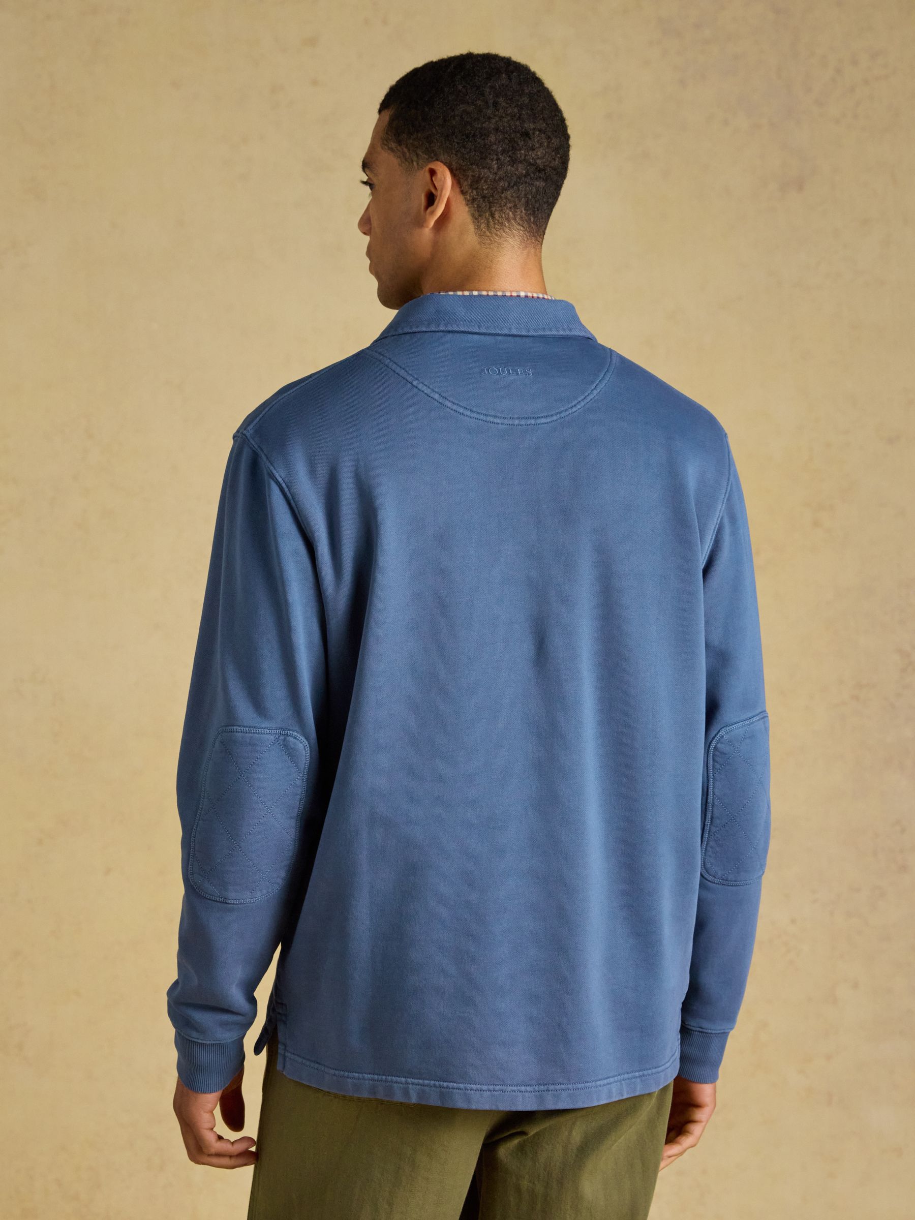 Garment Dyed Blue Loopback Rugby Shirt - Image 4 of 12