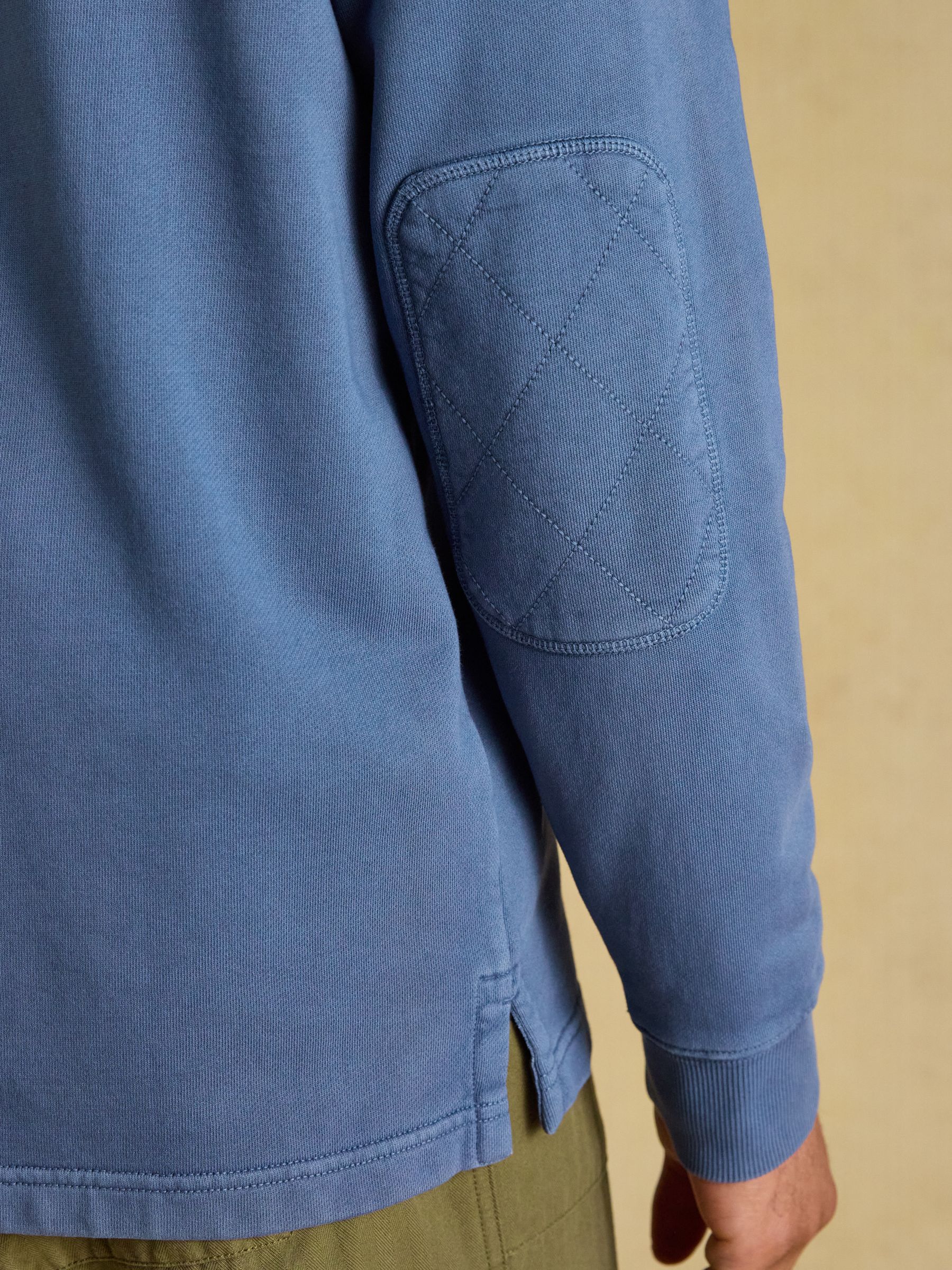 Garment Dyed Blue Loopback Rugby Shirt - Image 7 of 12
