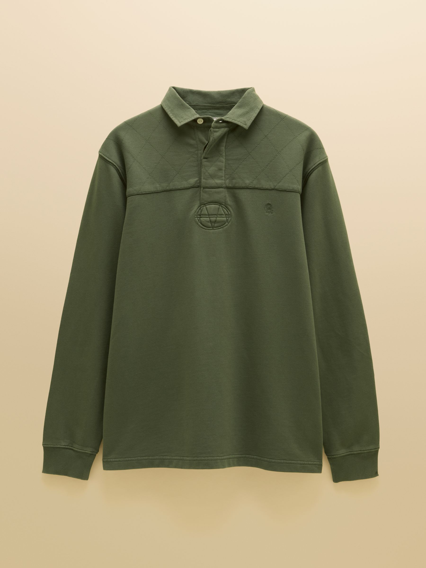 Garment Dyed Khaki Green Loopback Rugby Shirt - Image 10 of 10