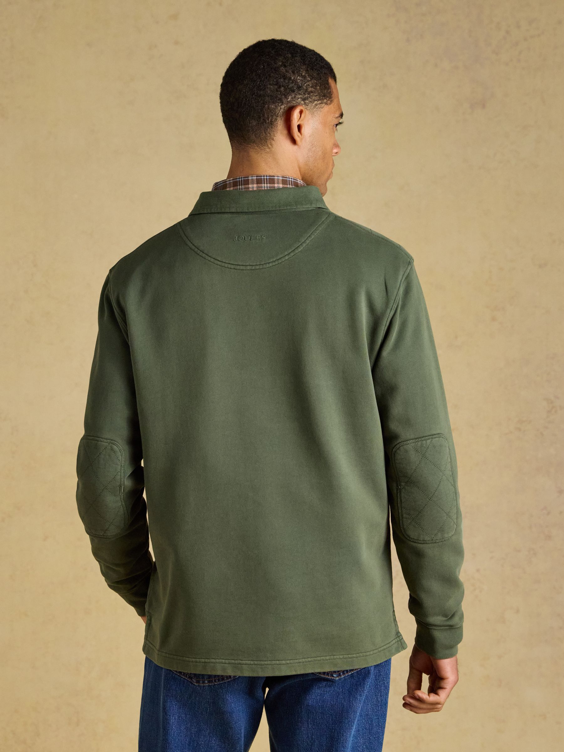 Garment Dyed Khaki Green Loopback Rugby Shirt - Image 2 of 10