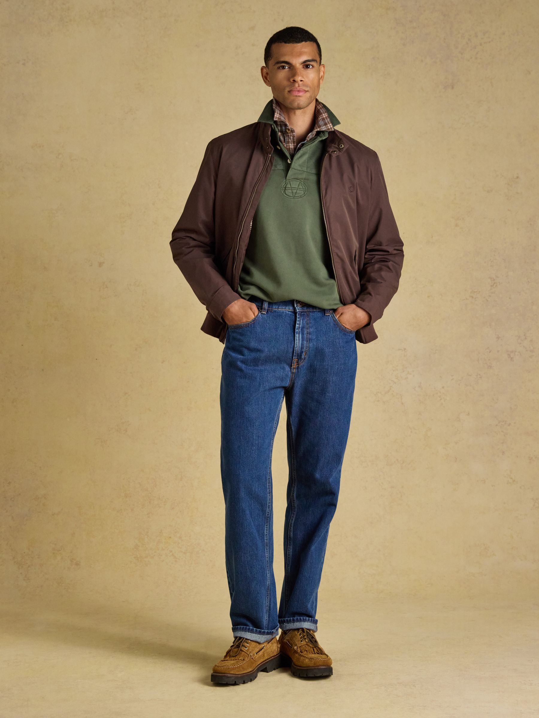 Garment Dyed Khaki Green Loopback Rugby Shirt - Image 4 of 10