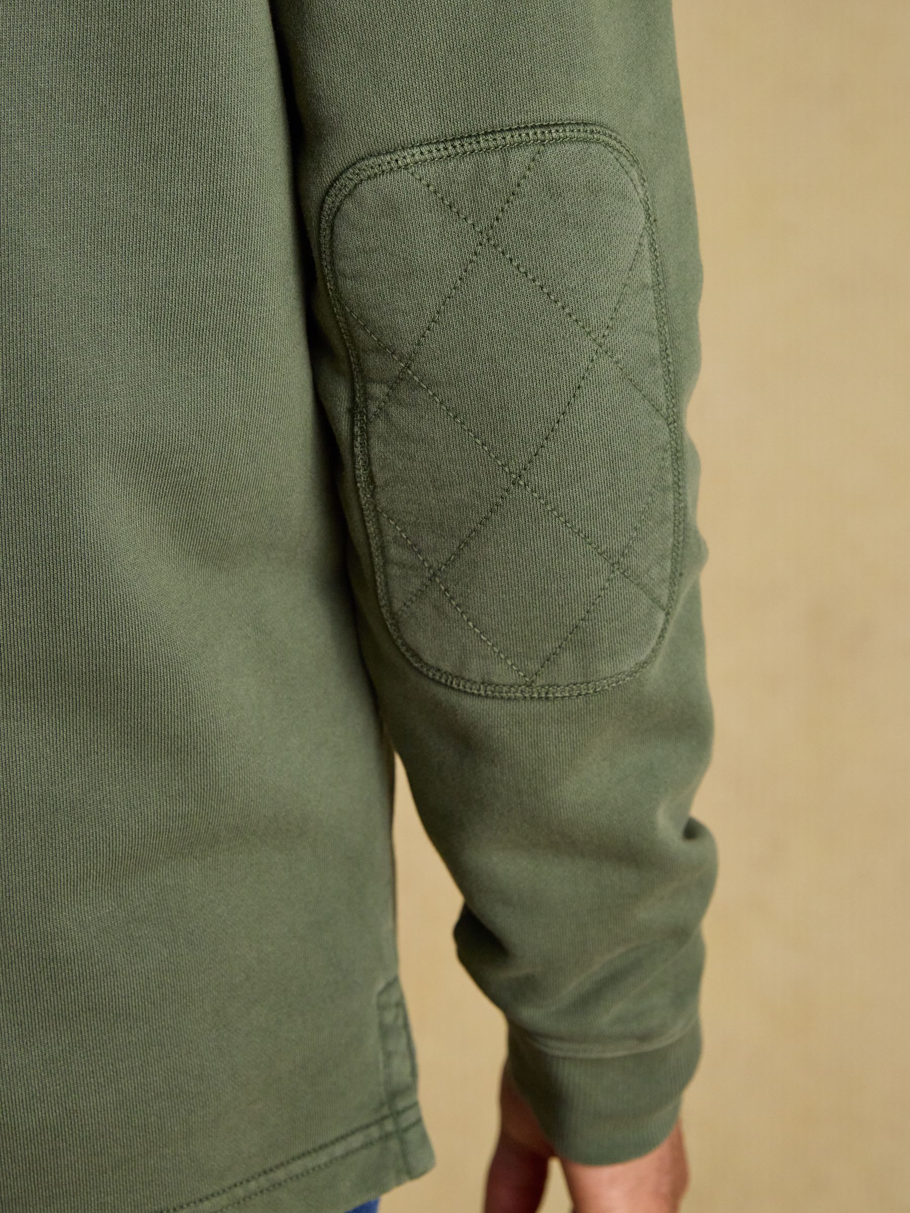 Garment Dyed Khaki Green Loopback Rugby Shirt - Image 9 of 10