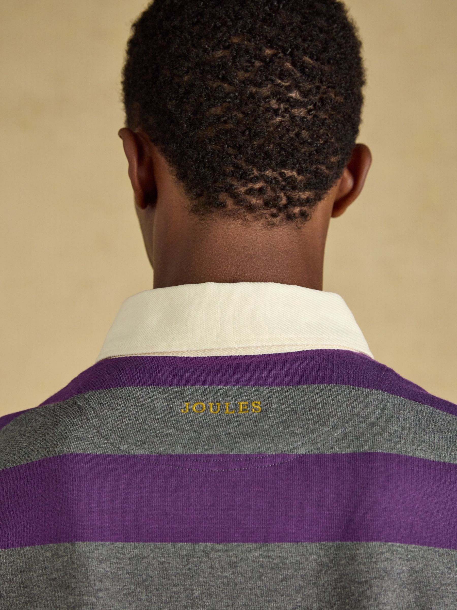 Rugby Club Purple & Grey Long Sleeve Striped Rugby Shirt - Image 7 of 9