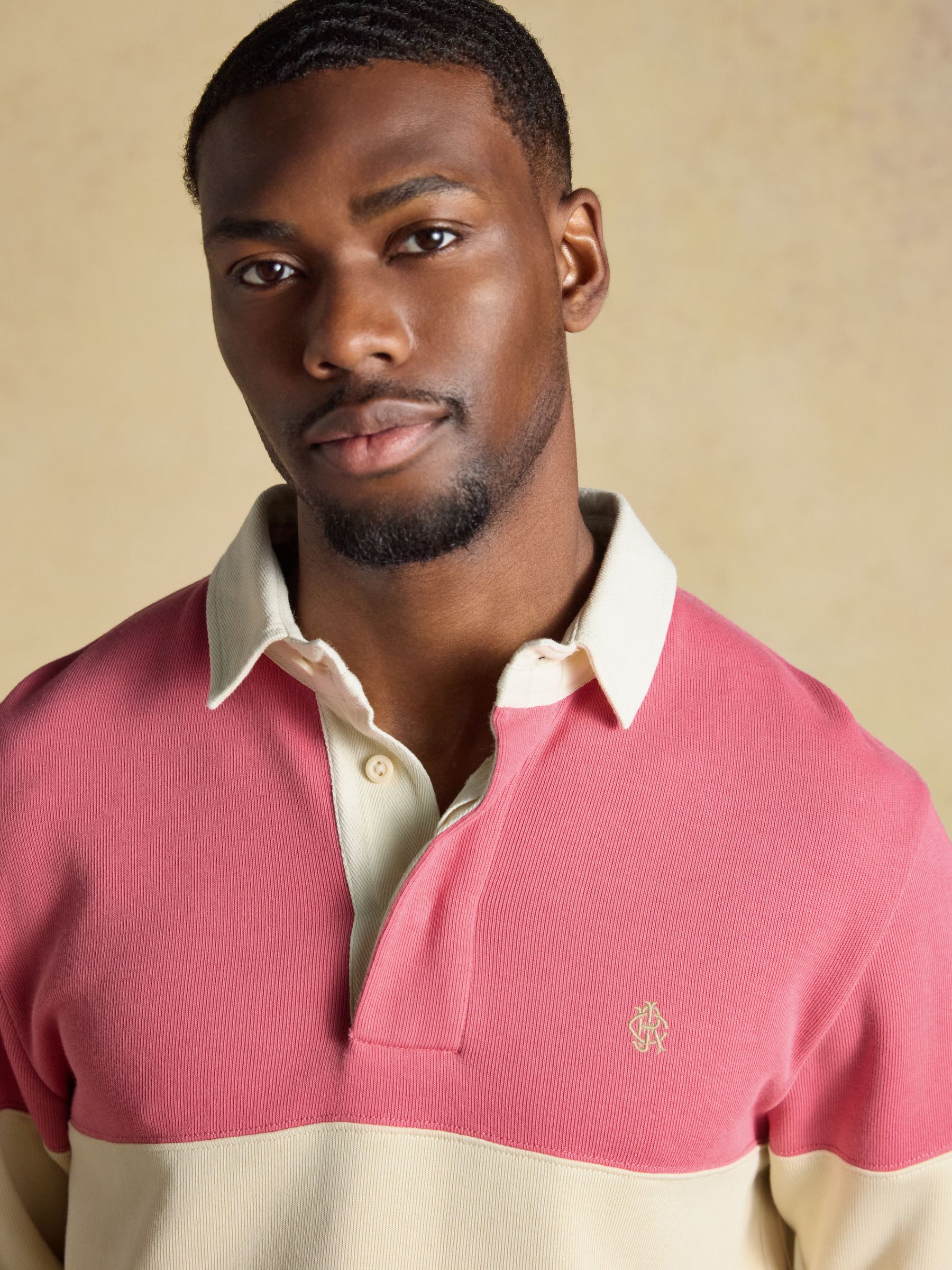 Blue & Pink French Rib Long Sleeve Rugby Shirt - Image 4 of 9