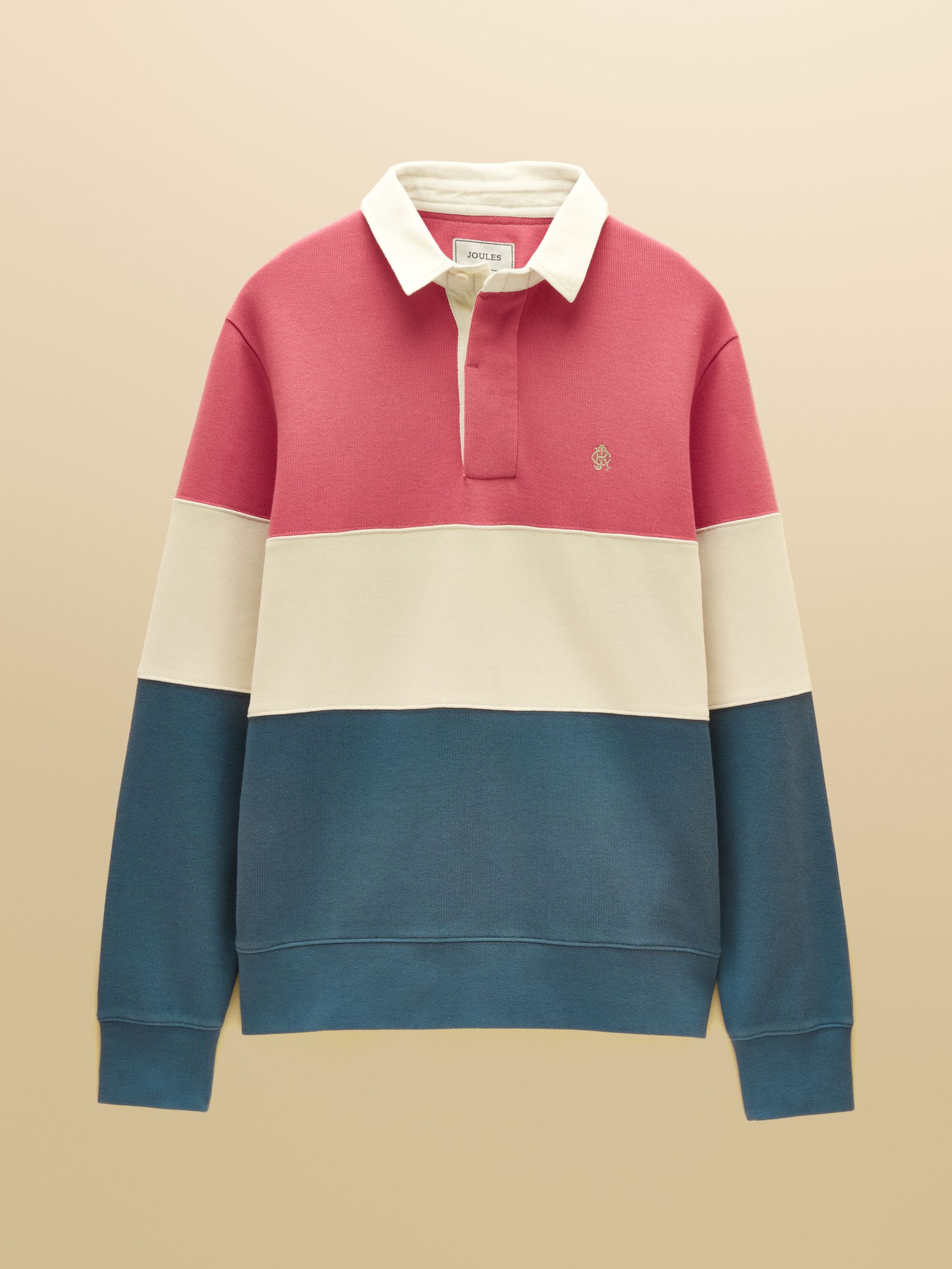 Blue & Pink French Rib Long Sleeve Rugby Shirt - Image 9 of 9