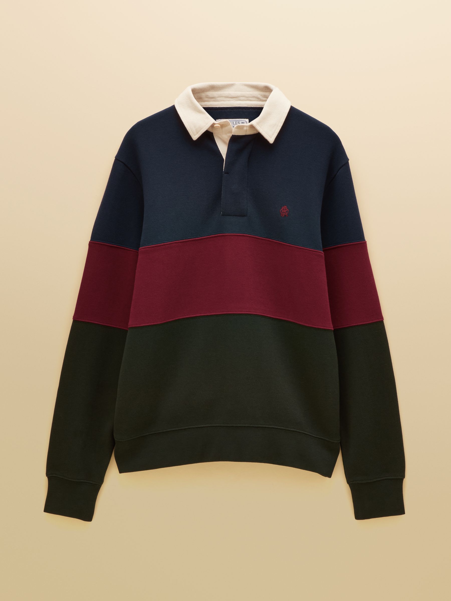 Green & Navy French Rib Long Sleeve Rugby Shirt - Image 10 of 10