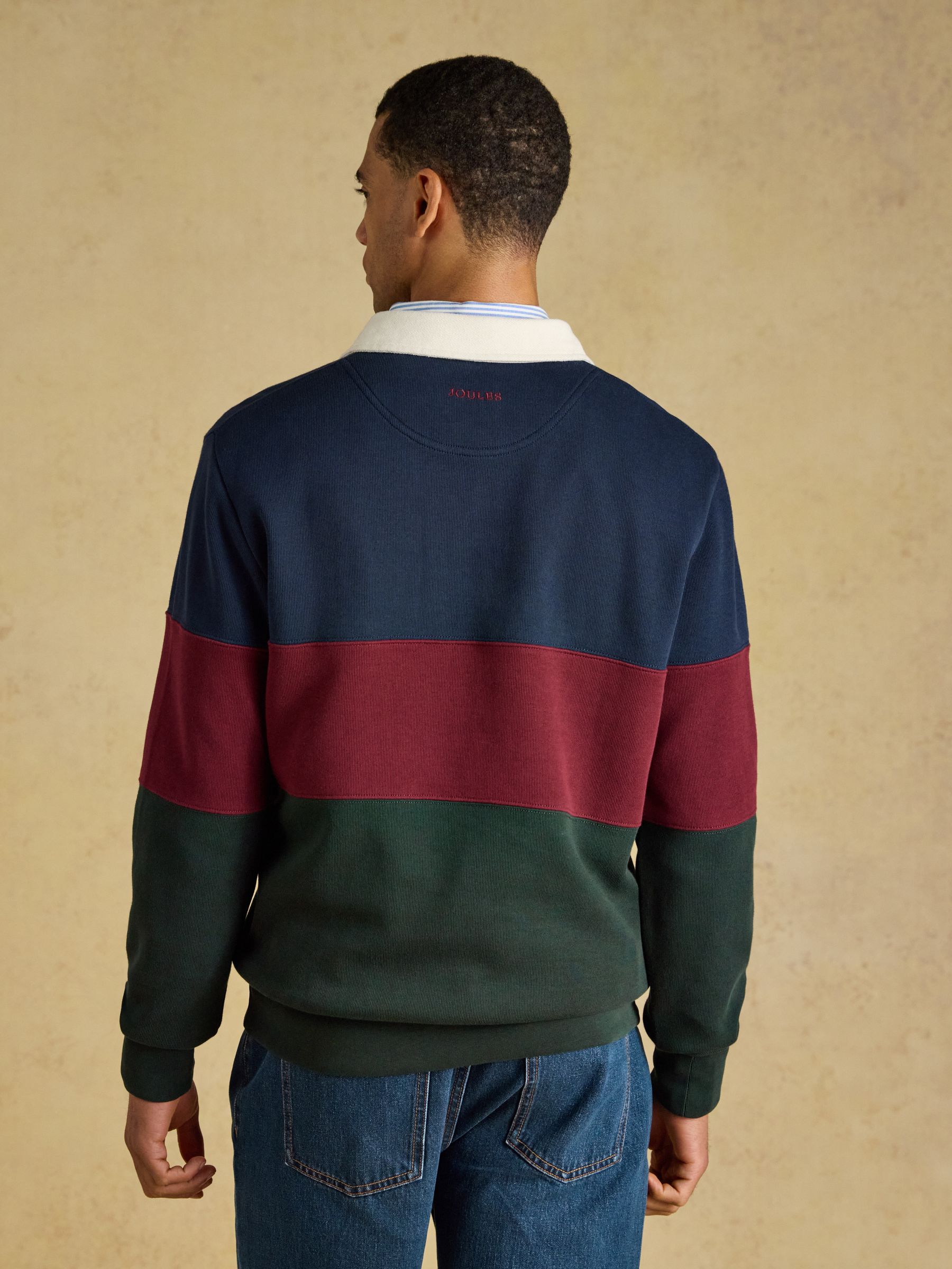 Green & Navy French Rib Long Sleeve Rugby Shirt - Image 4 of 10