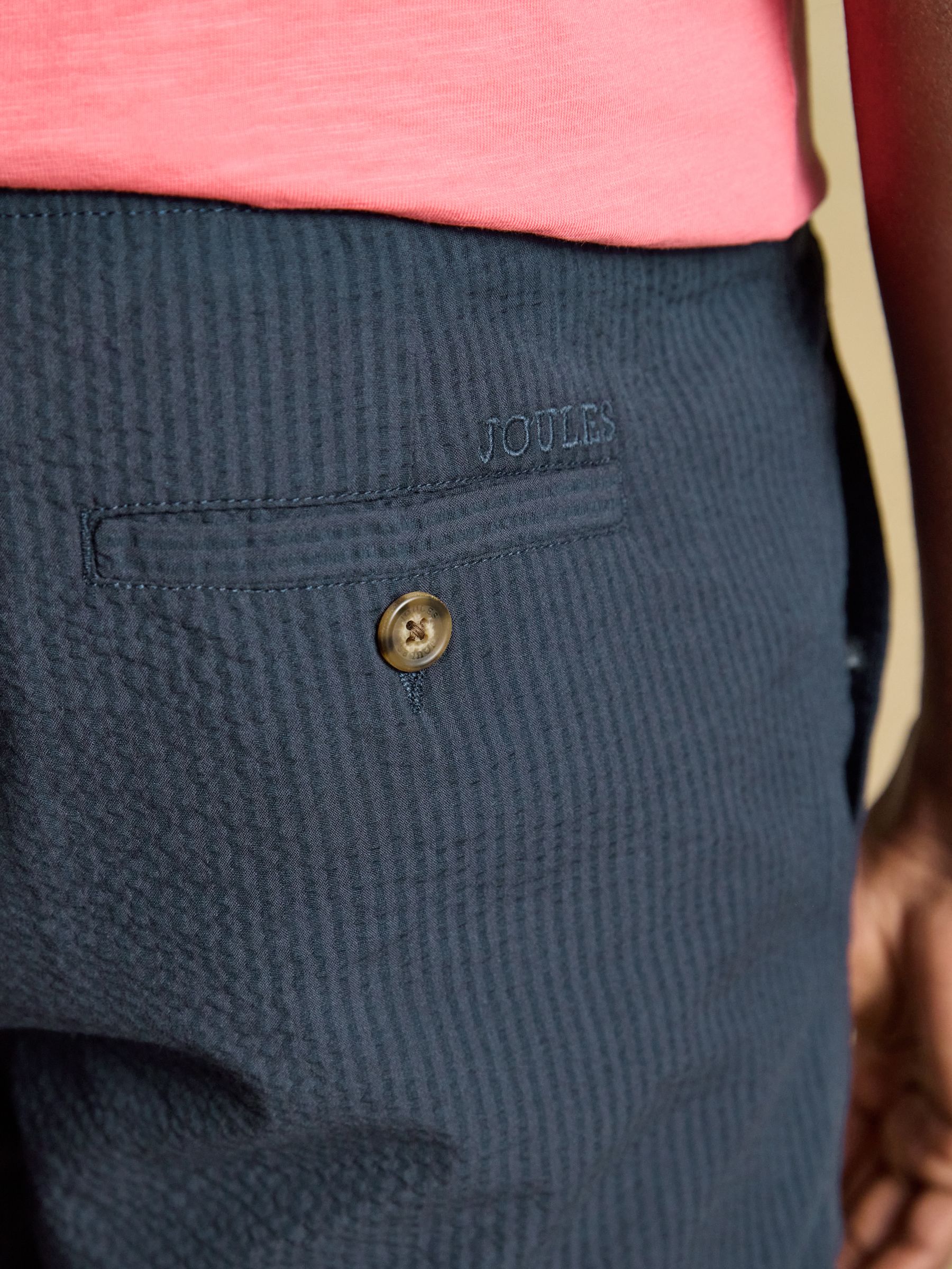 Navy Seersucker Shorts - Image 4 of 4 Navy Seersucker Shorts - Image 4 of 4
