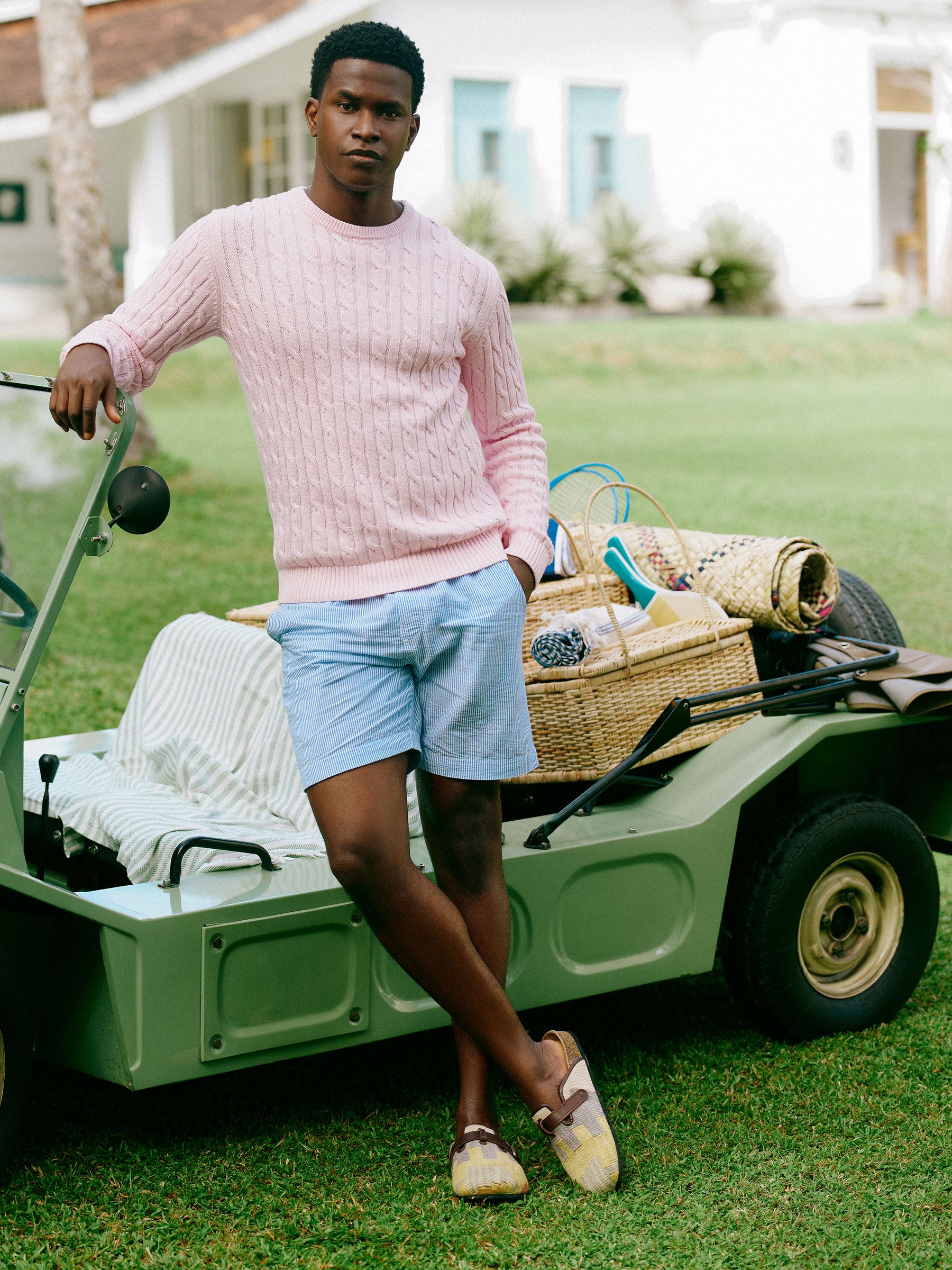Blue/White Seersucker Shorts - Image 3 of 7