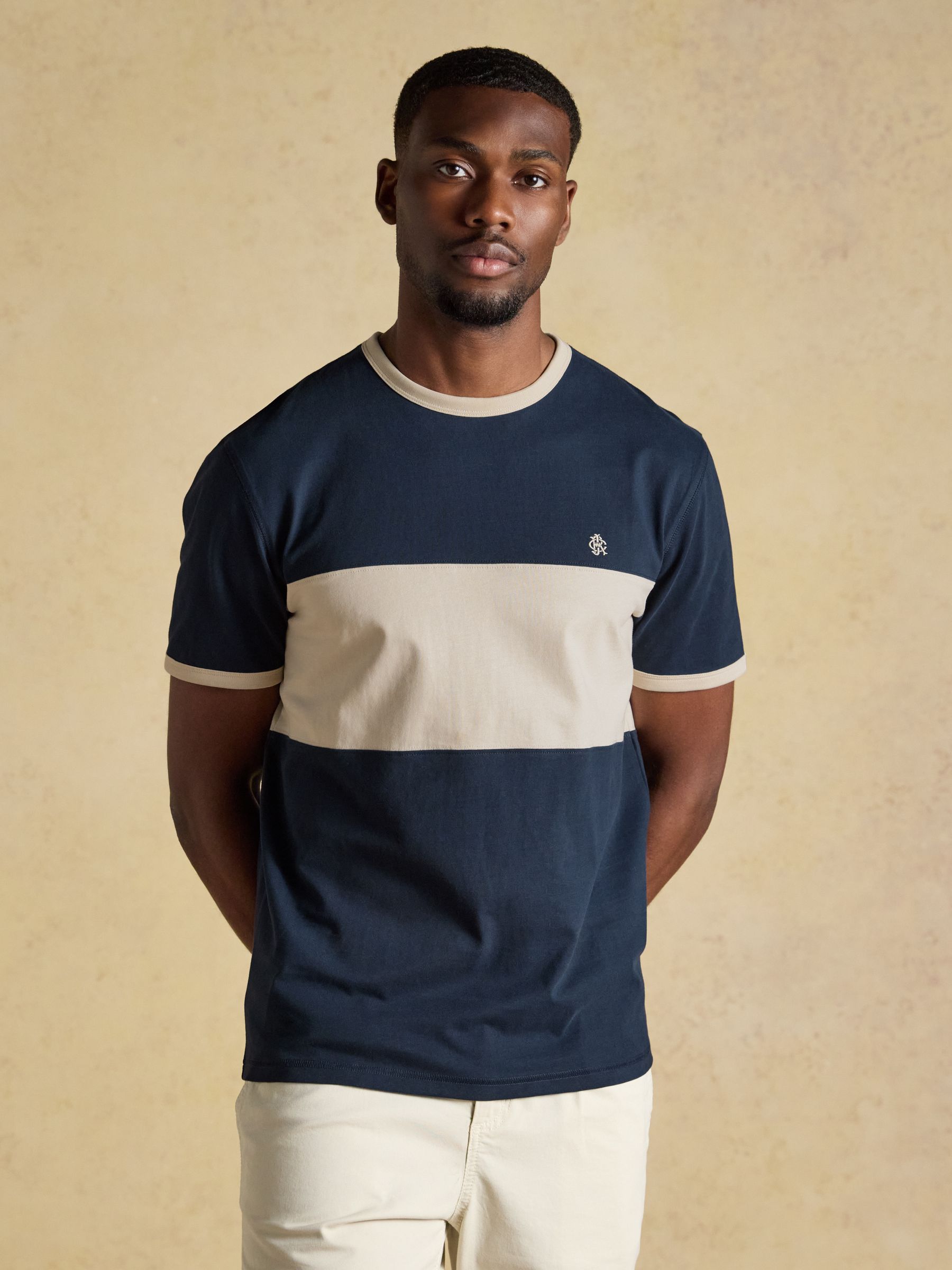Rugby Club Navy Crew Neck Cotton T-Shirt - Image 1 of 6