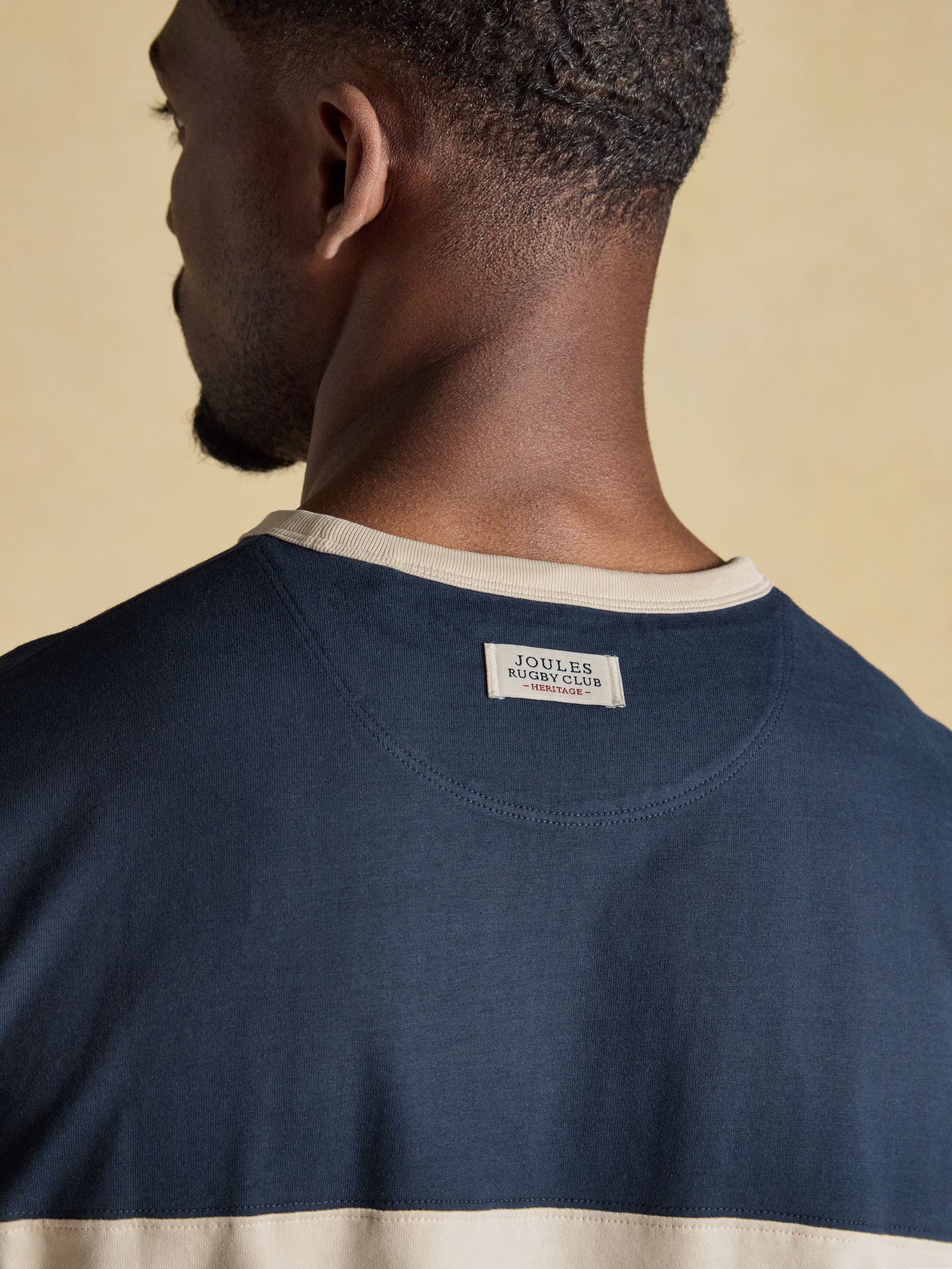 Rugby Club Navy Crew Neck Cotton T-Shirt - Image 5 of 6