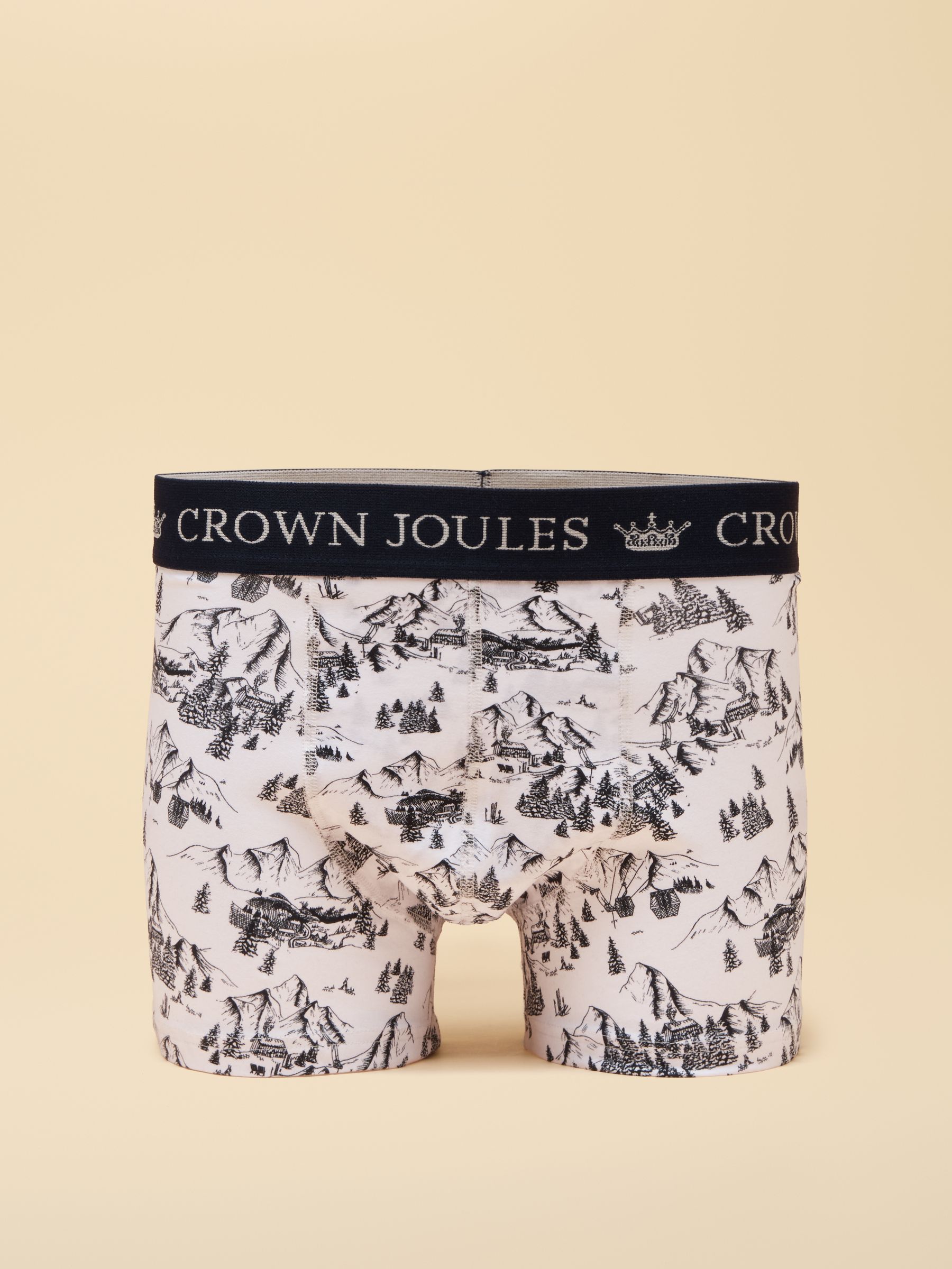Piste Again Cream/Navy Cotton Jersey Boxer Shorts 2 pack - Image 3 of 4