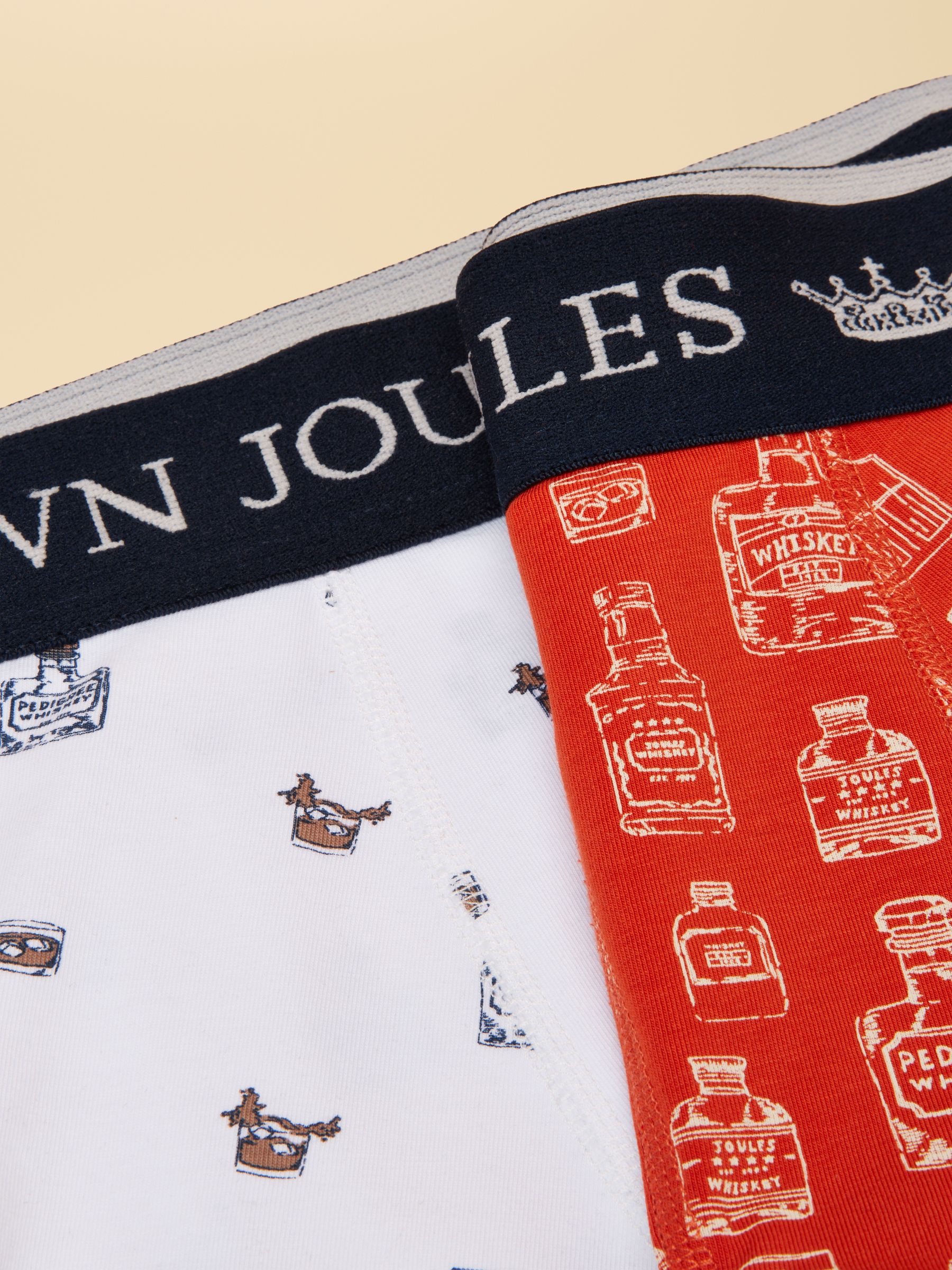 Fancy A Stiff One Orange/White Cotton Jersey Boxer Shorts 2 pack - Image 3 of 3