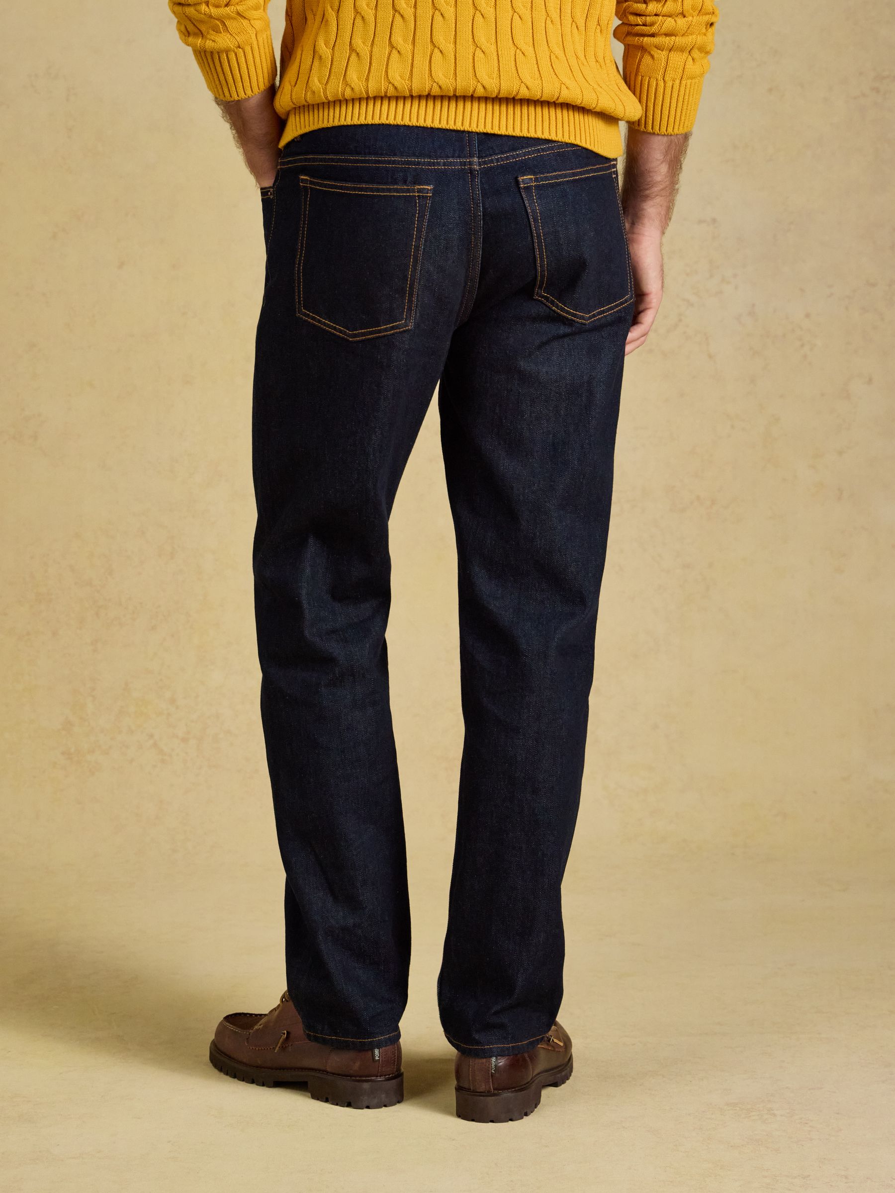 Denim Dark Blue Mid Wash Straight Fit Jean - Image 2 of 6