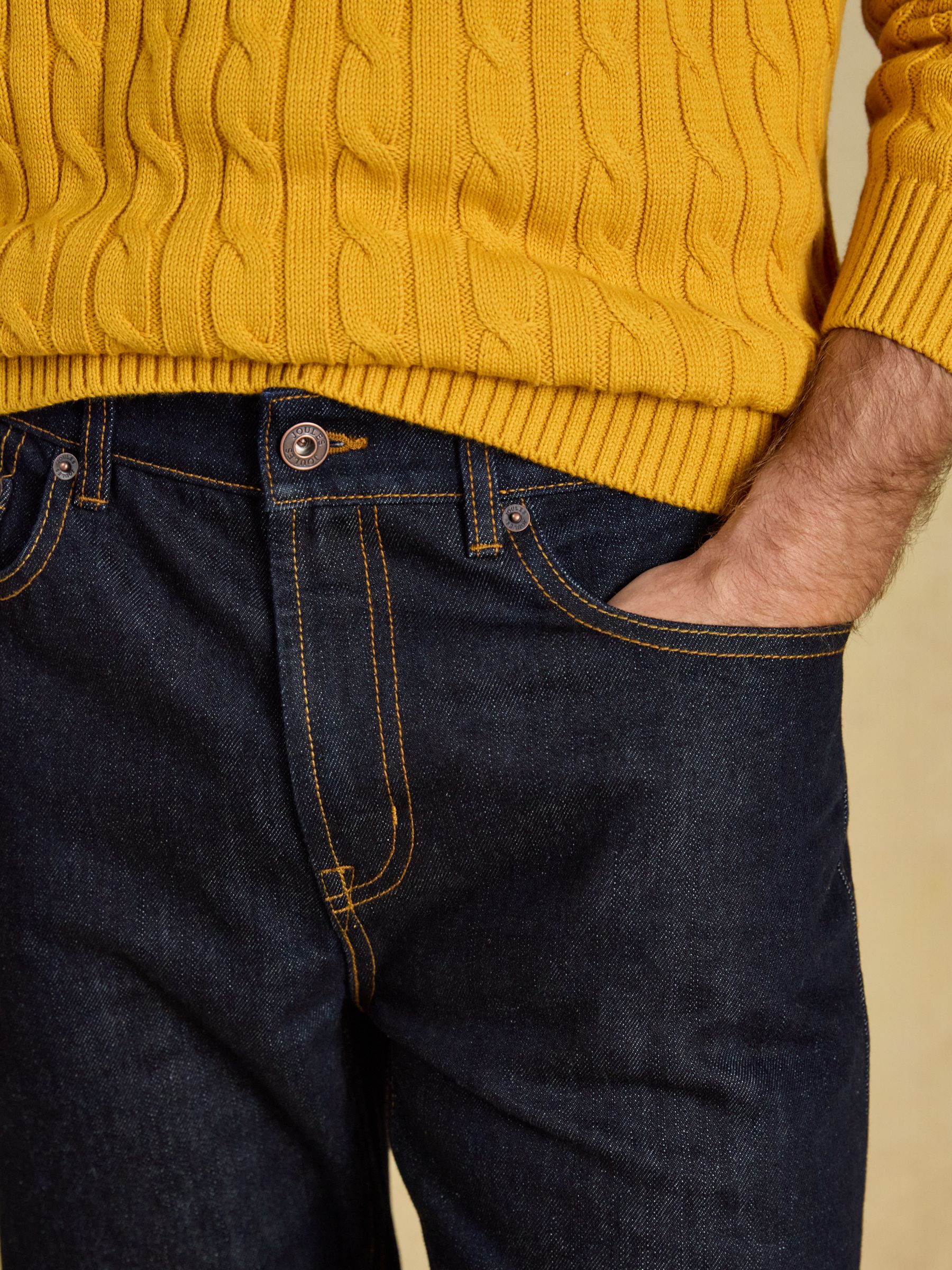 Denim Dark Blue Mid Wash Straight Fit Jean - Image 5 of 6