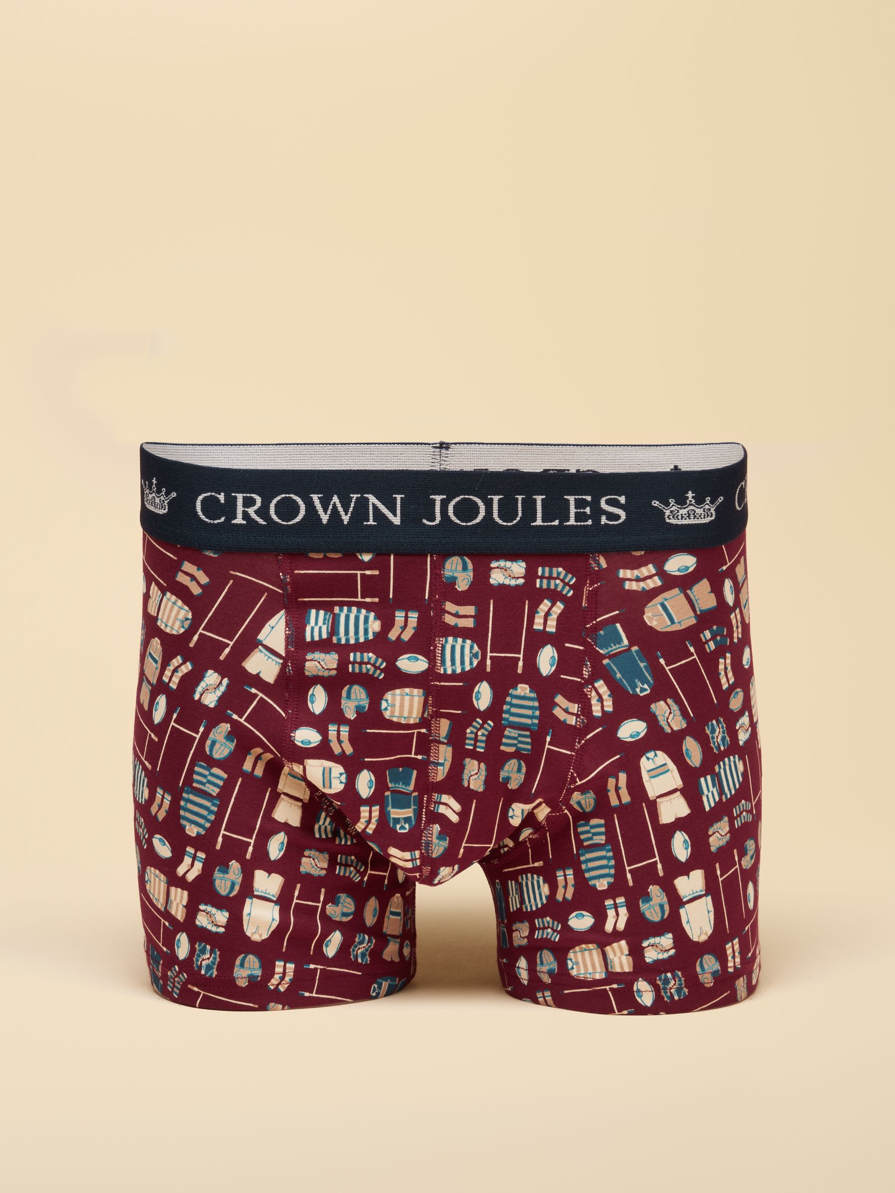 Navy/Burgandy Cotton Jersey Boxer Shorts 5 Pack - Image 5 of 8