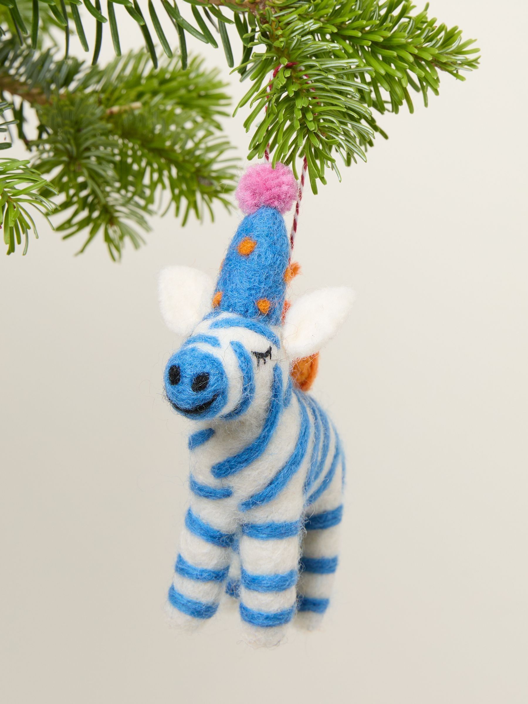 Multi Felt Party Zebra Decoration - Image 2 of 2
