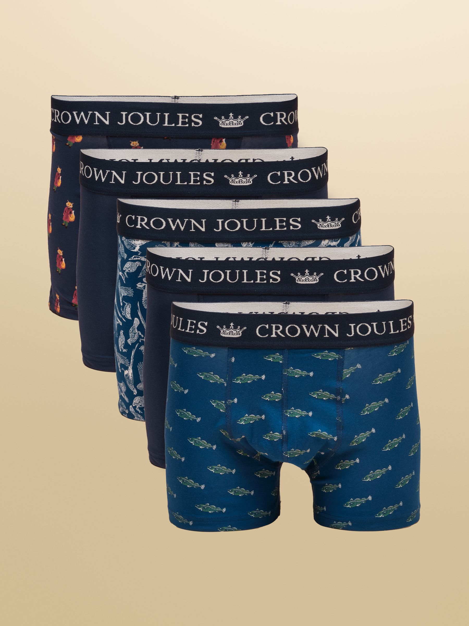 Navy Cotton Jersey Boxer Shorts 5 Pack - Image 1 of 7 Navy Cotton Jersey Boxer Shorts 5 Pack - Image 1 of 7