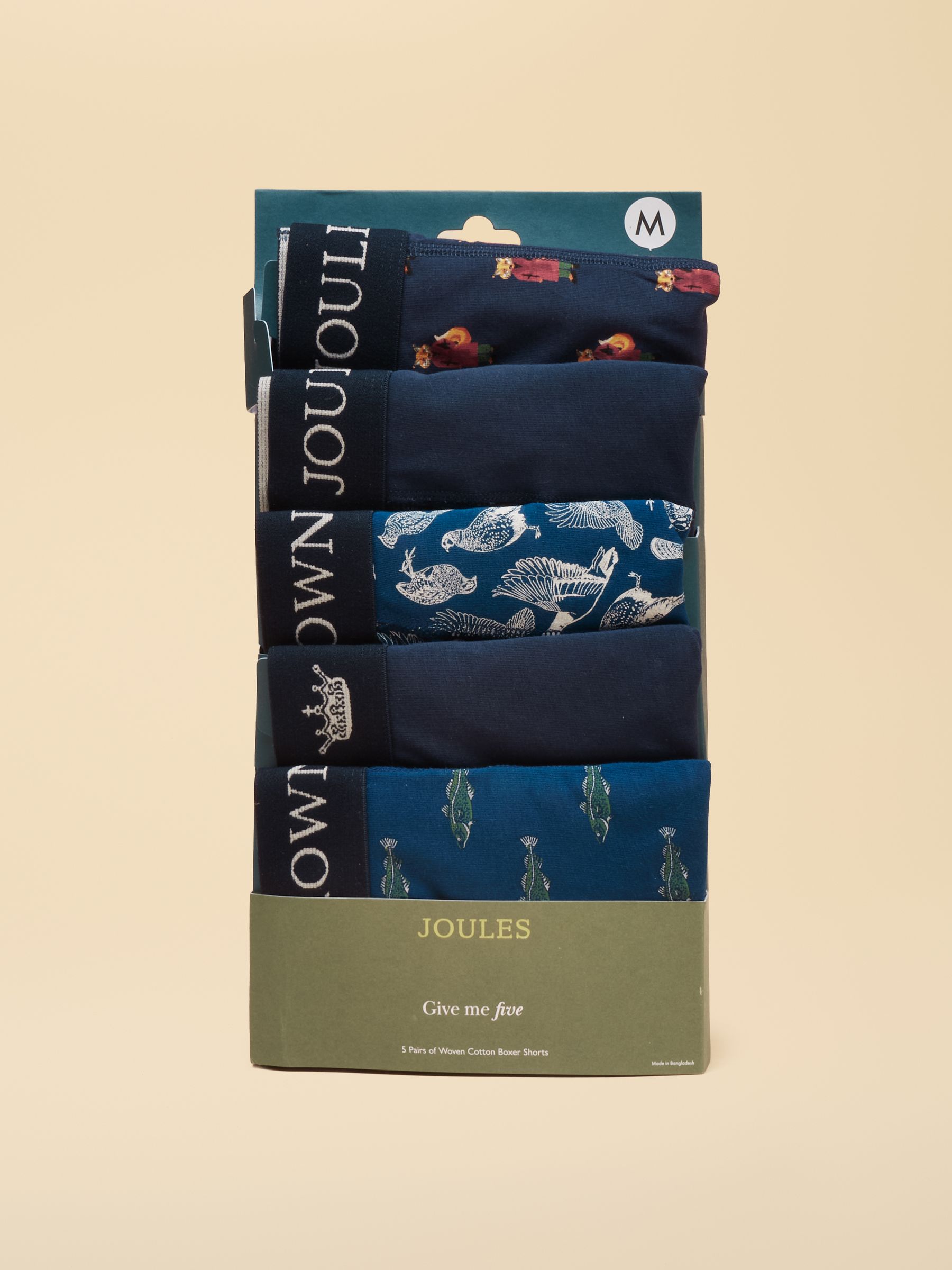 Navy Cotton Jersey Boxer Shorts 5 Pack - Image 7 of 7