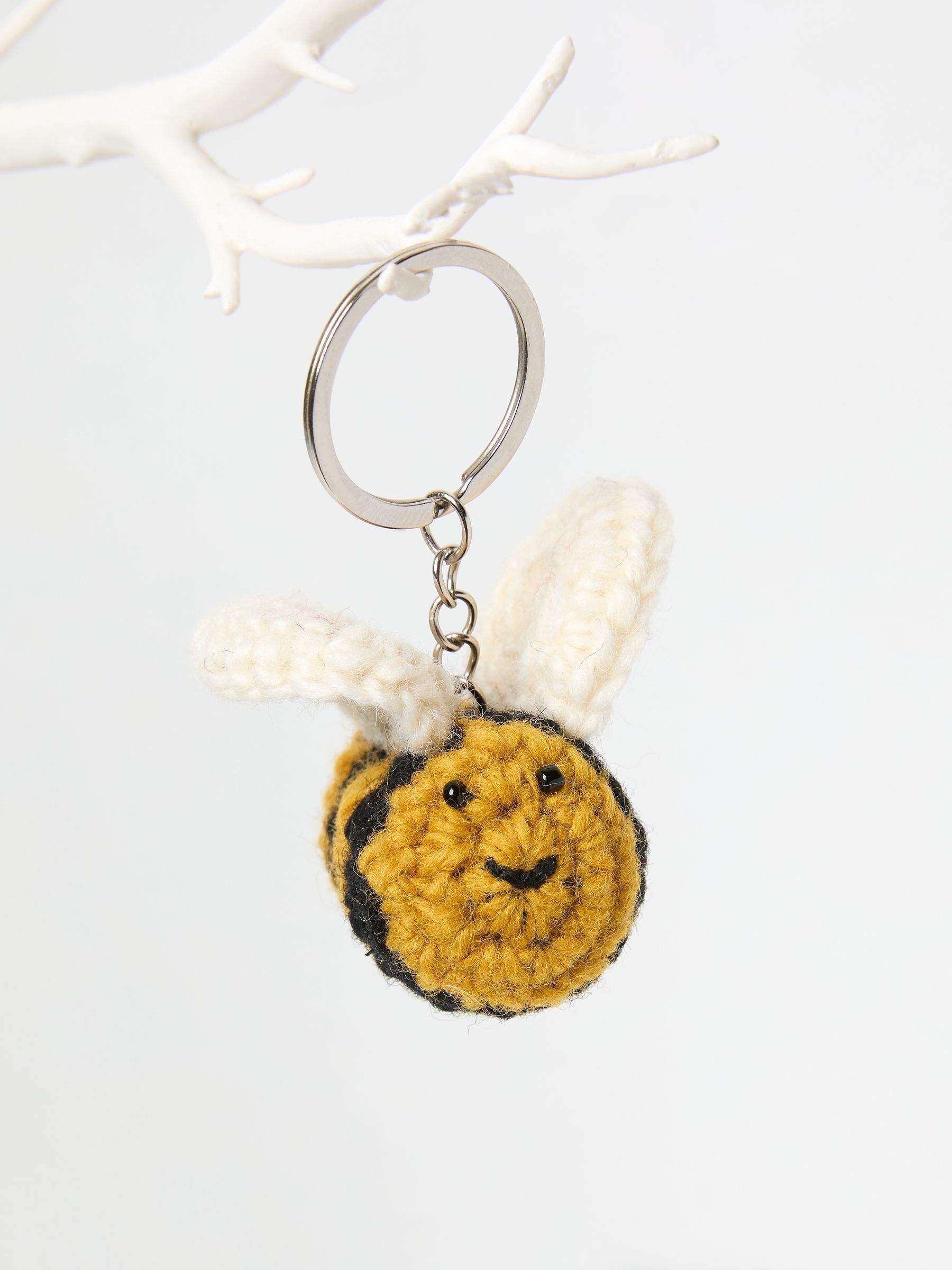 Yellow Crochet Bee Keyring - Image 2 of 2