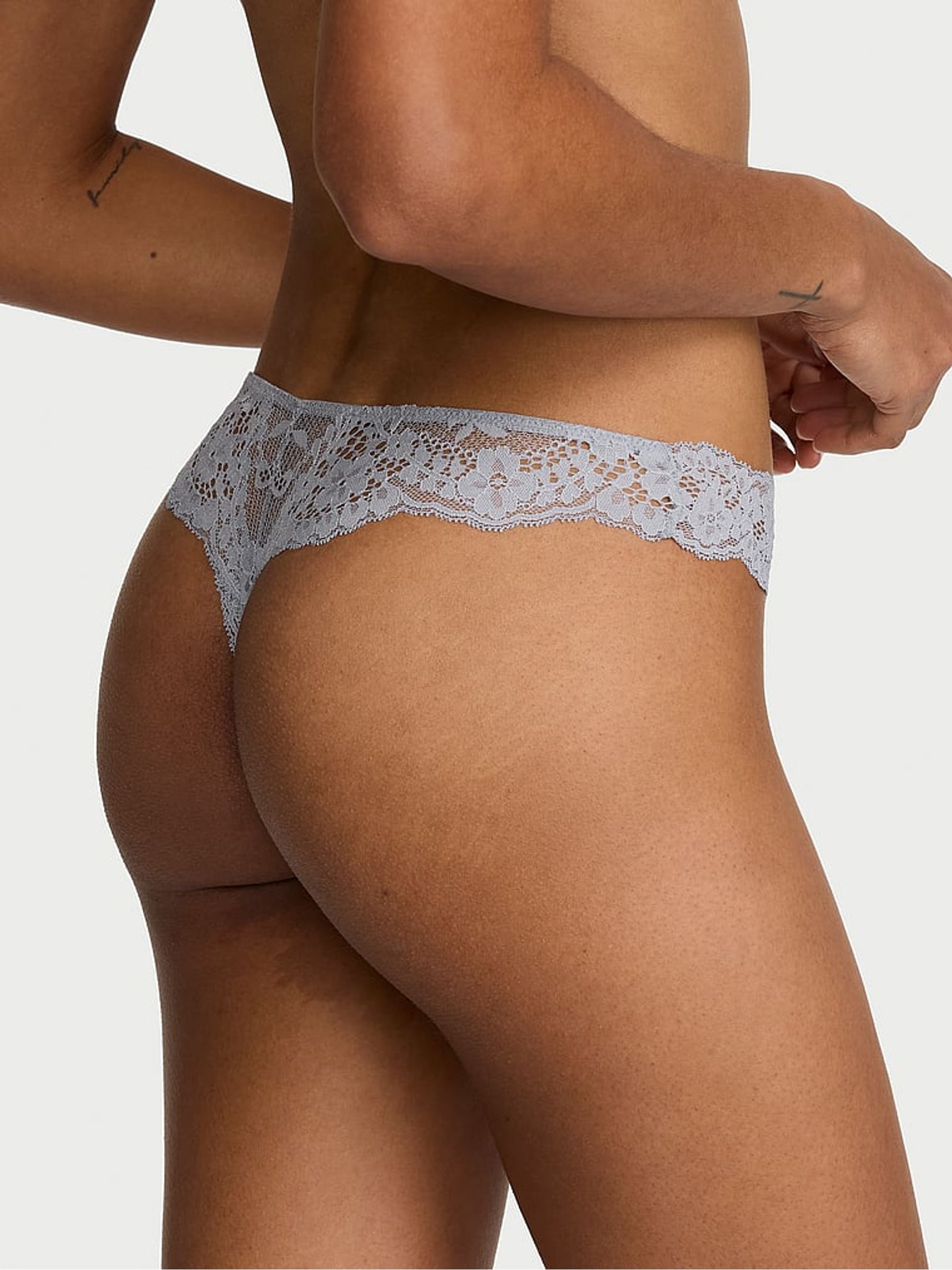 Starstruck Grey Thong Lace Knickers - Image 2 of 2
