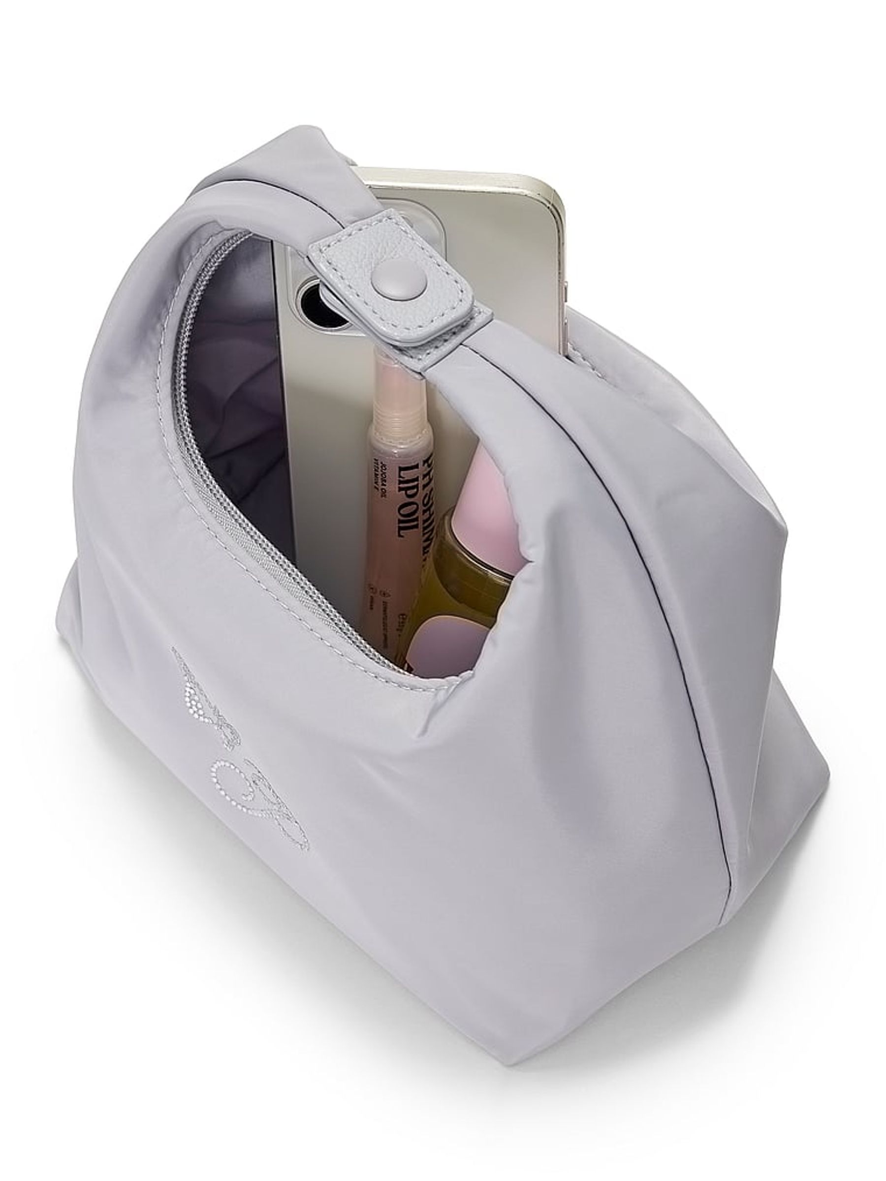 Dusty Lilac Purple Diamante Nylon Bag - Image 3 of 3 Dusty Lilac Purple Diamante Nylon Bag - Image 3 of 3