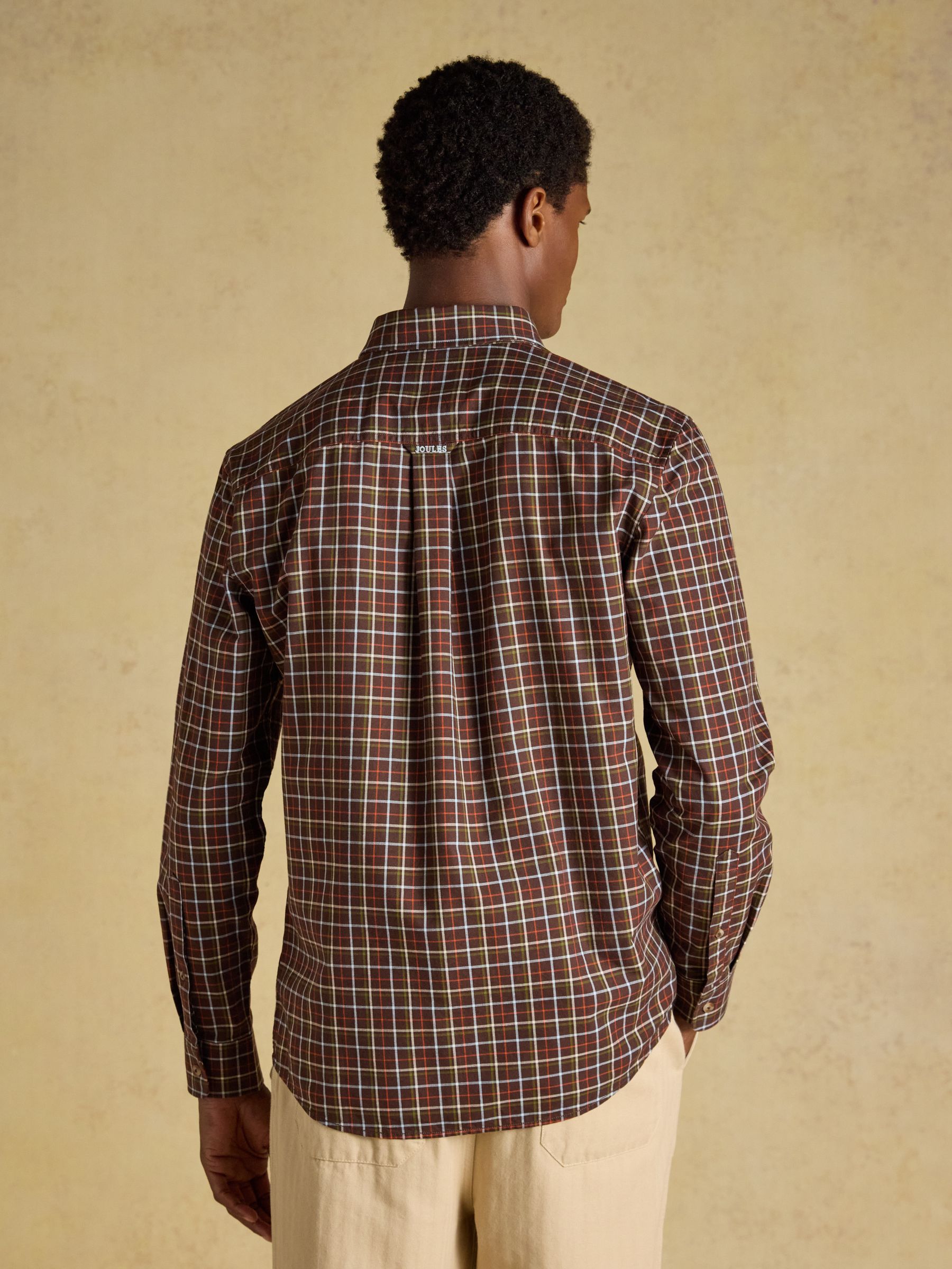 Chocolate Brown Checked Classic Fit Cotton Oxford Shirt - Image 3 of 11