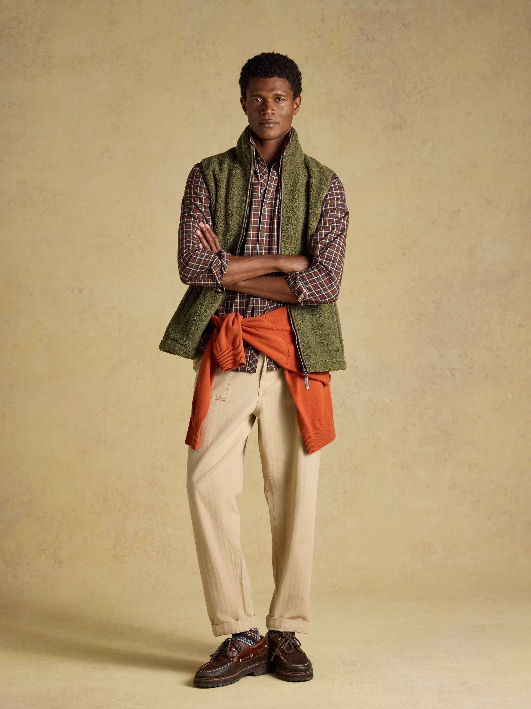Chocolate Brown Checked Classic Fit Cotton Oxford Shirt - Image 7 of 11