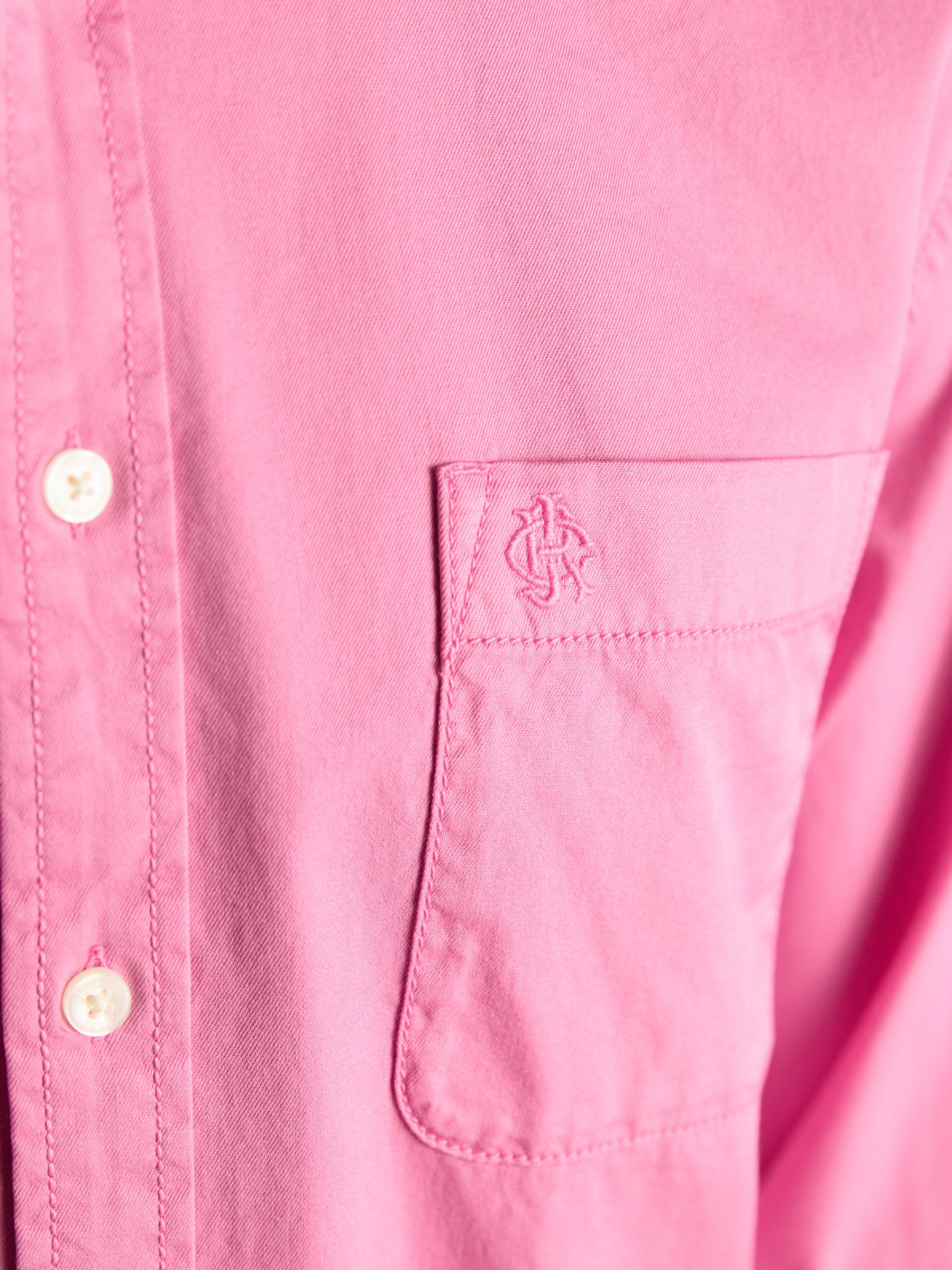 Pink Garment Dyed Cotton Twill Long Sleeve Shirt - Image 10 of 11