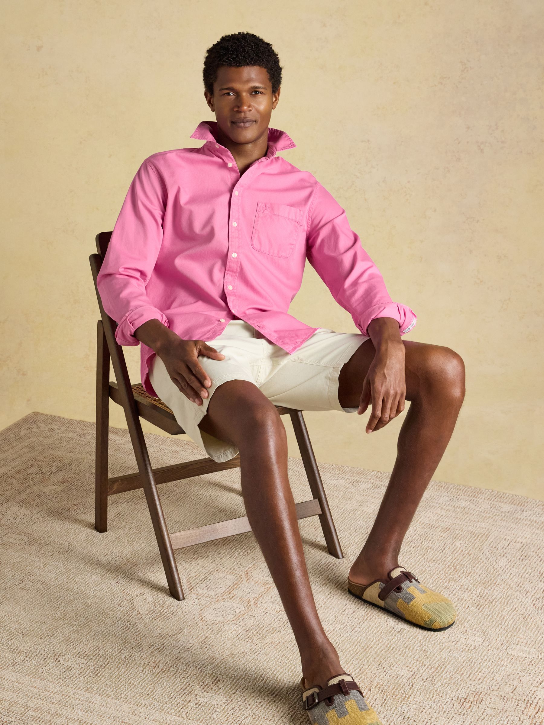 Pink Garment Dyed Cotton Twill Long Sleeve Shirt - Image 8 of 11