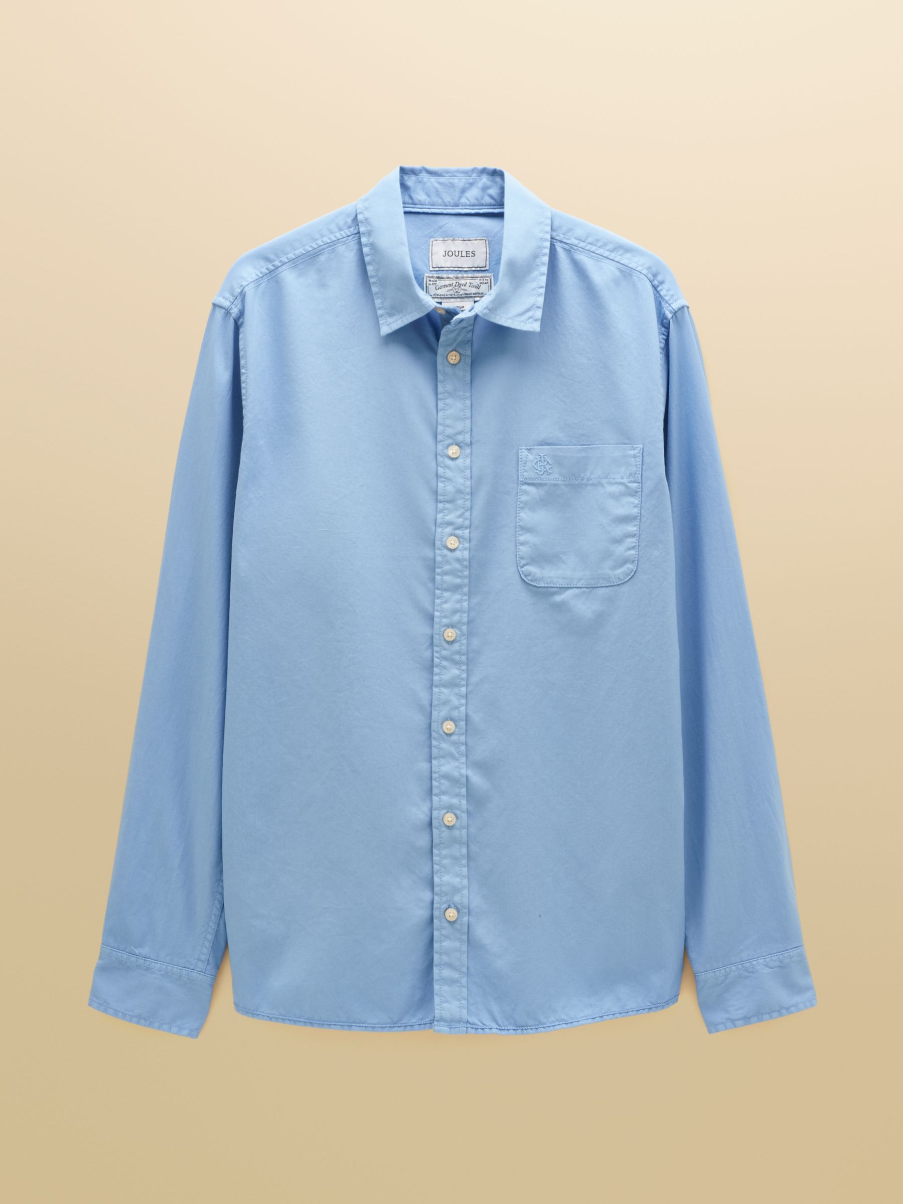 Blue Garment Dyed Cotton Twill Long Sleeve Shirt - Image 10 of 10 Blue Garment Dyed Cotton Twill Long Sleeve Shirt - Image 10 of 10