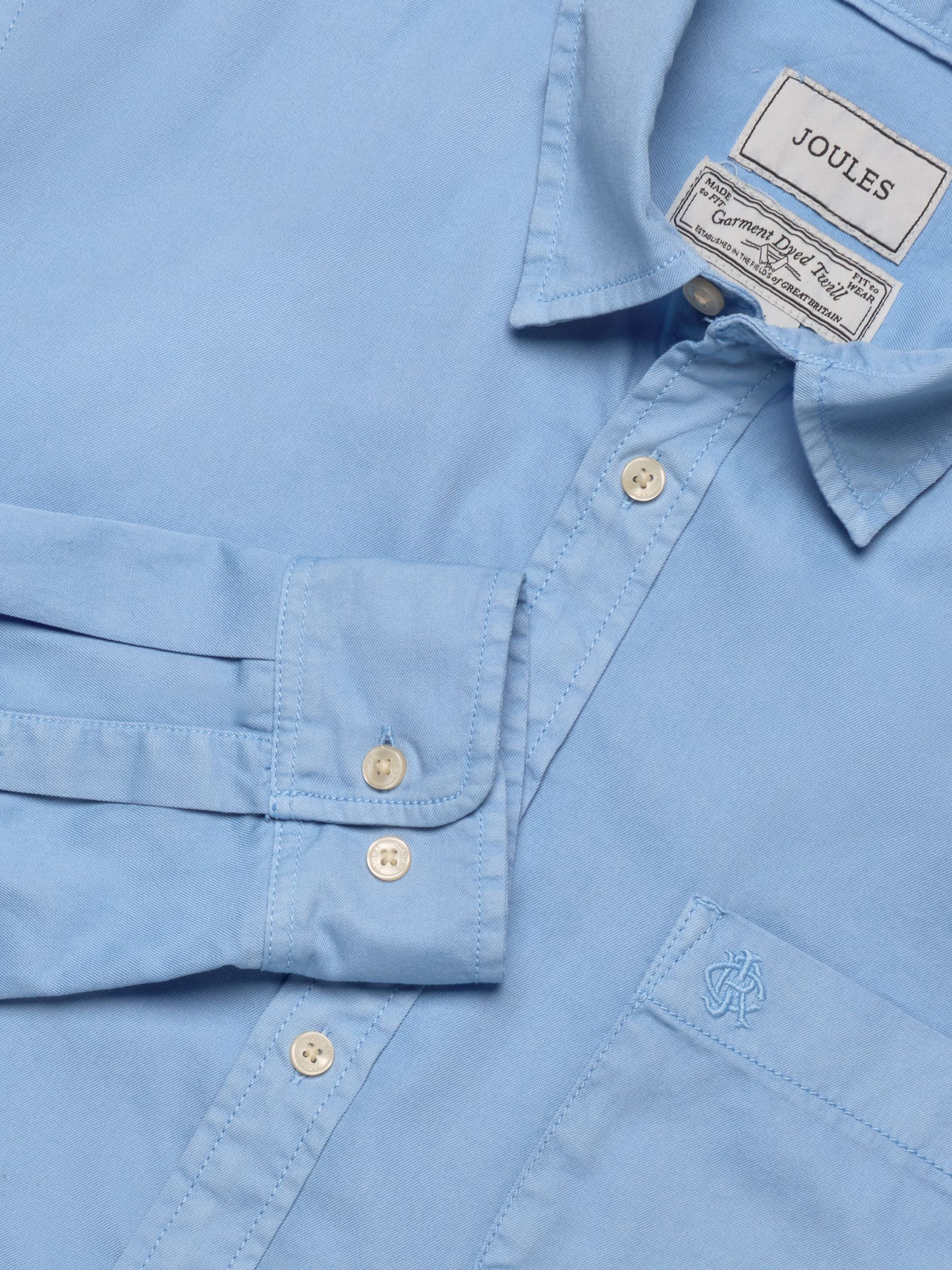 Blue Garment Dyed Cotton Twill Long Sleeve Shirt - Image 2 of 10