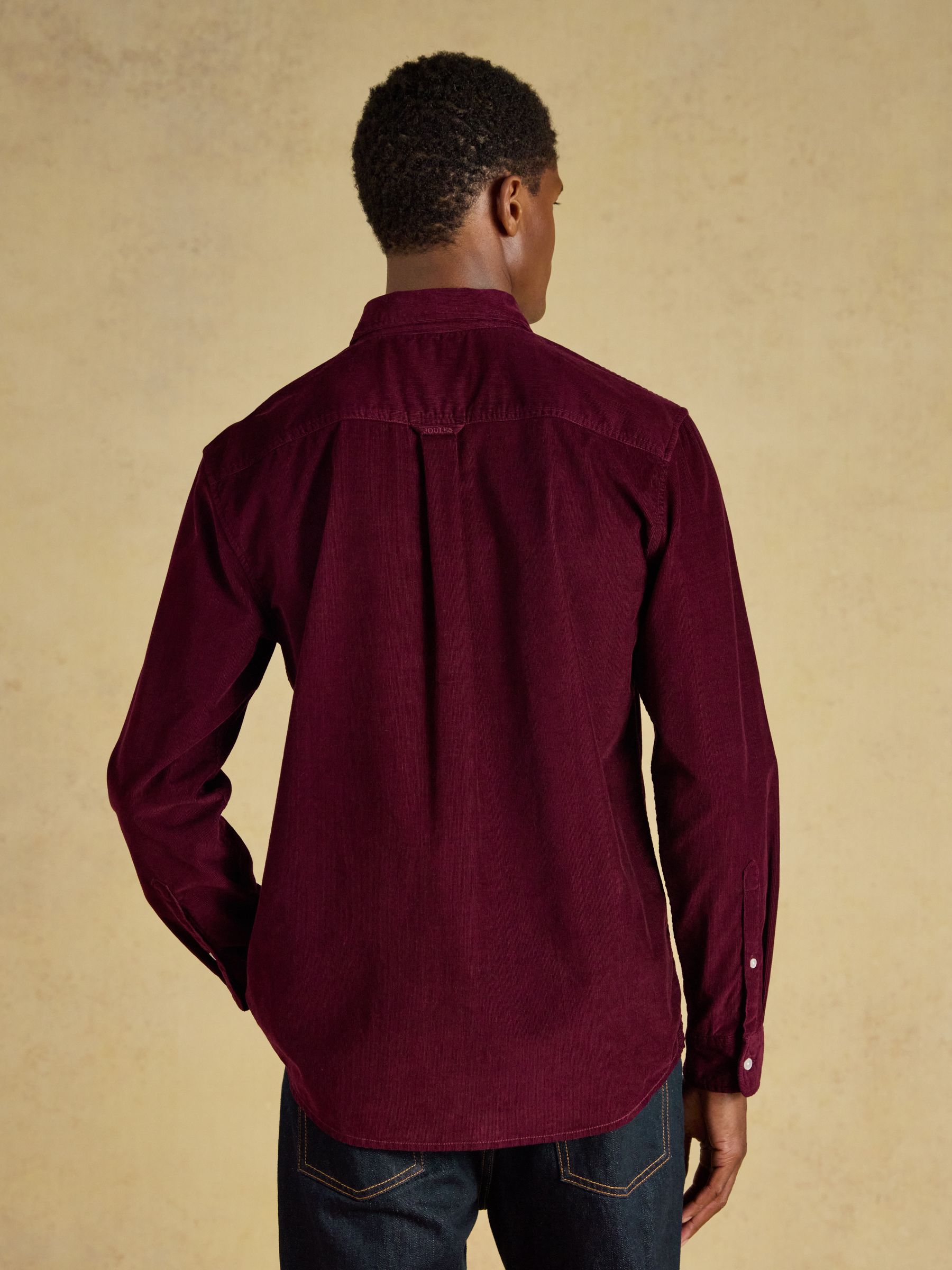 Burgundy Red Long Sleeve Fine Needle Cord Shirt - Image 2 of 7 Burgundy Red Long Sleeve Fine Needle Cord Shirt - Image 2 of 7