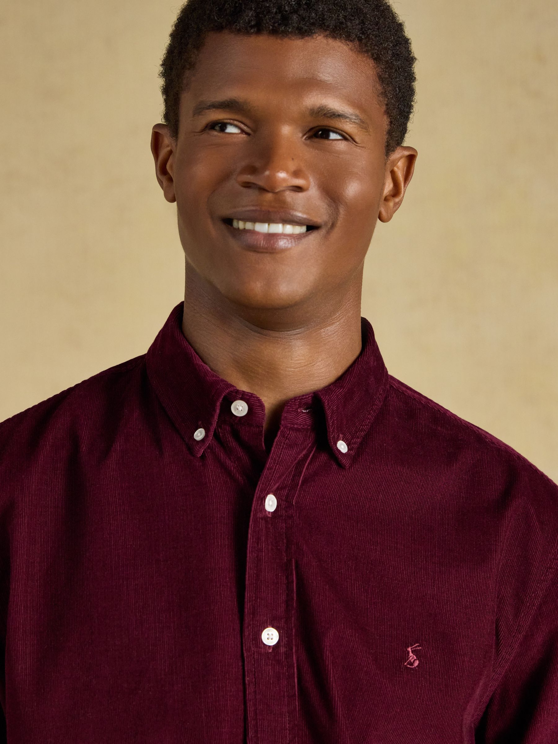 Burgundy Red Long Sleeve Fine Needle Cord Shirt - Image 3 of 7