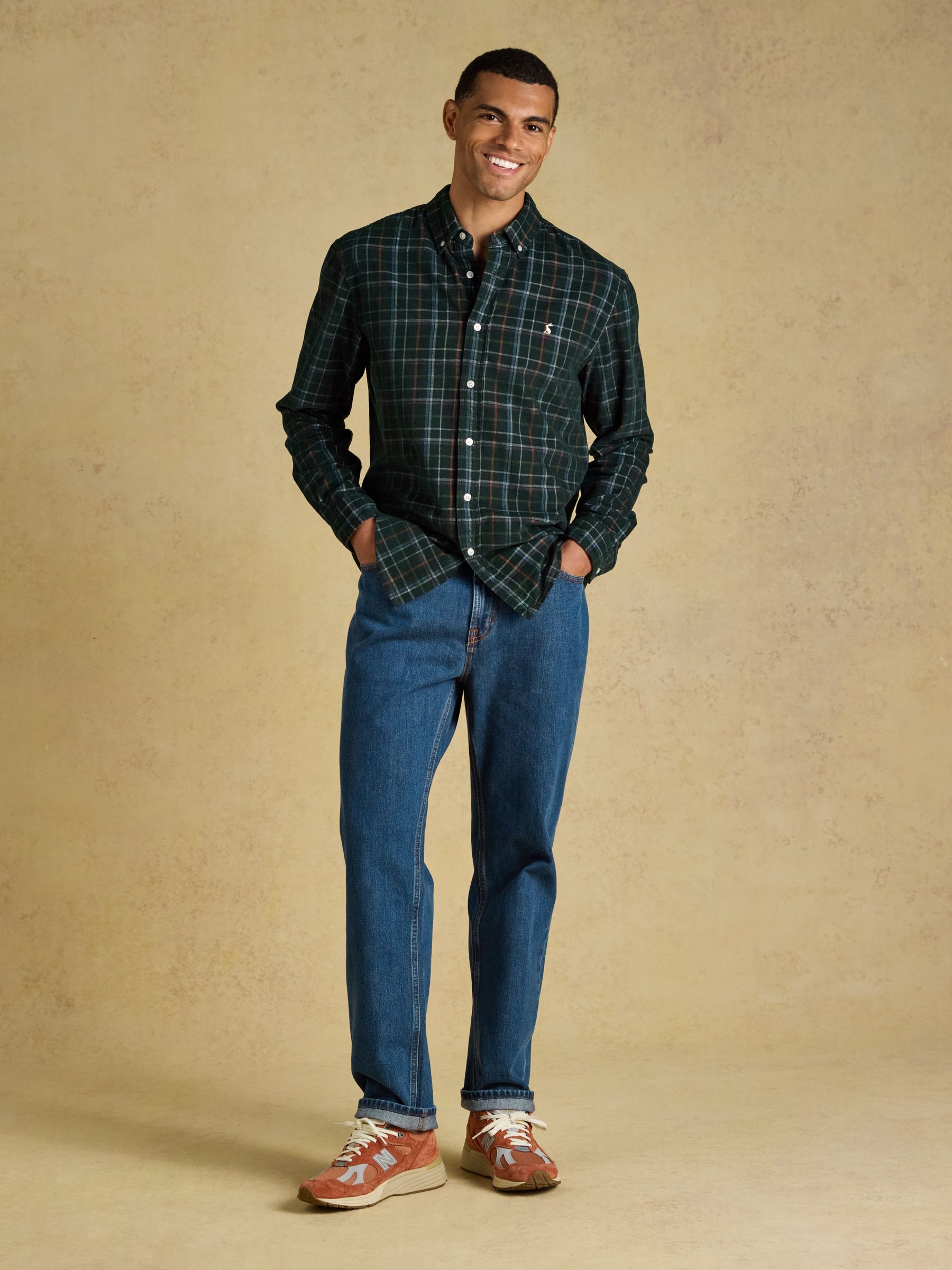 Green Check Long Sleeve Fine Needle Cord Shirt - Image 5 of 11
