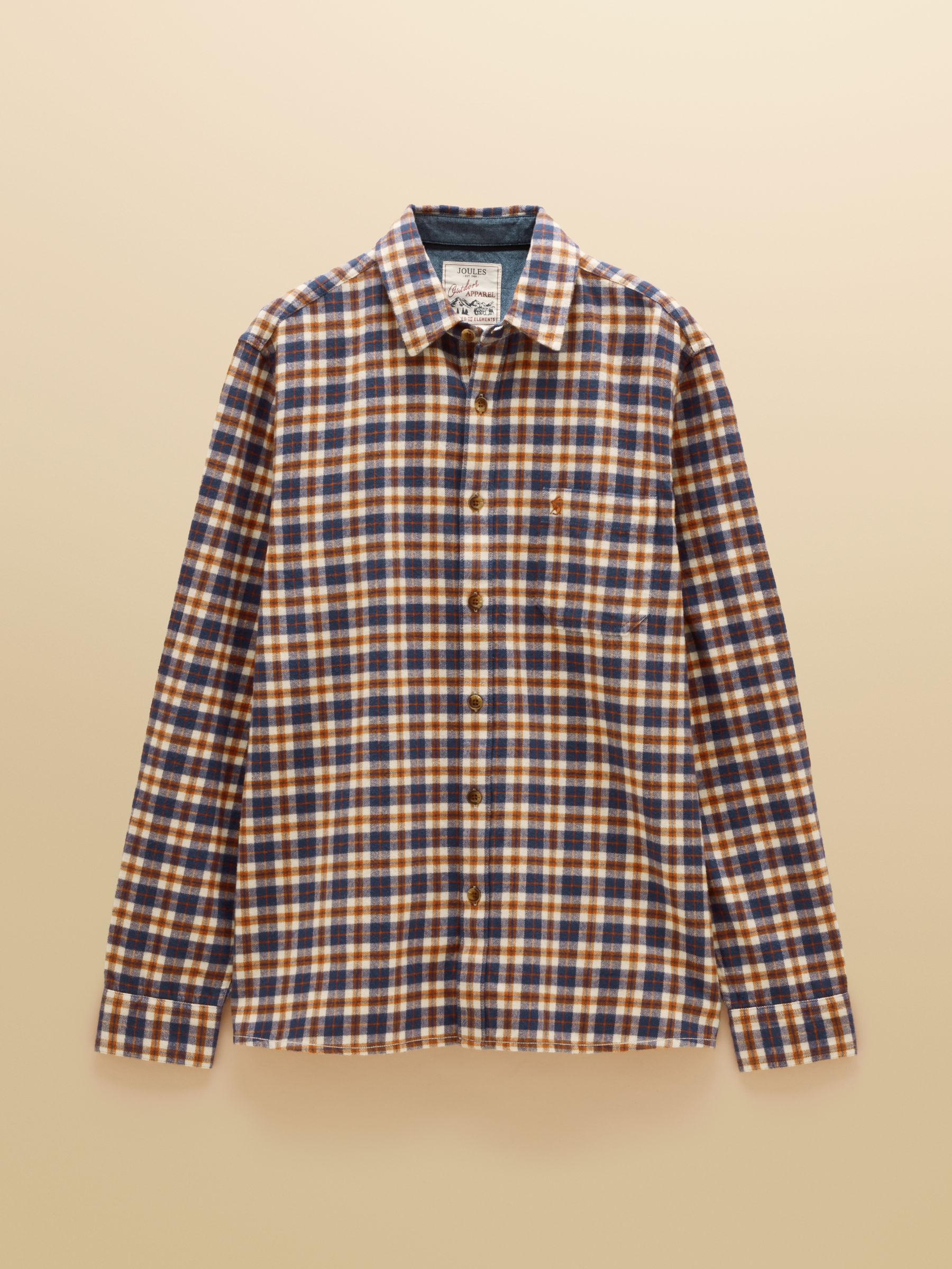 Navy Long Sleeve Brushed Flannel Shirt - Image 11 of 11 Navy Long Sleeve Brushed Flannel Shirt - Image 11 of 11