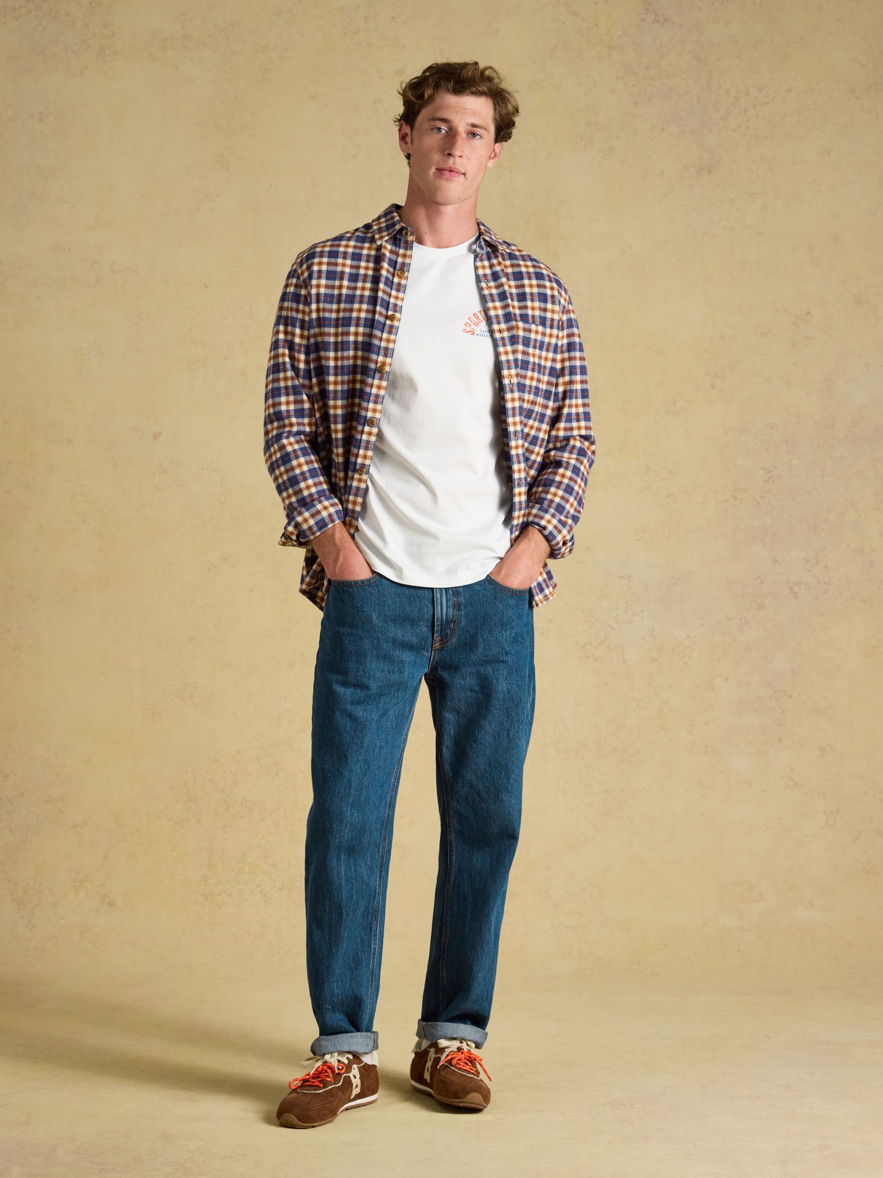 Navy Long Sleeve Brushed Flannel Shirt - Image 5 of 11