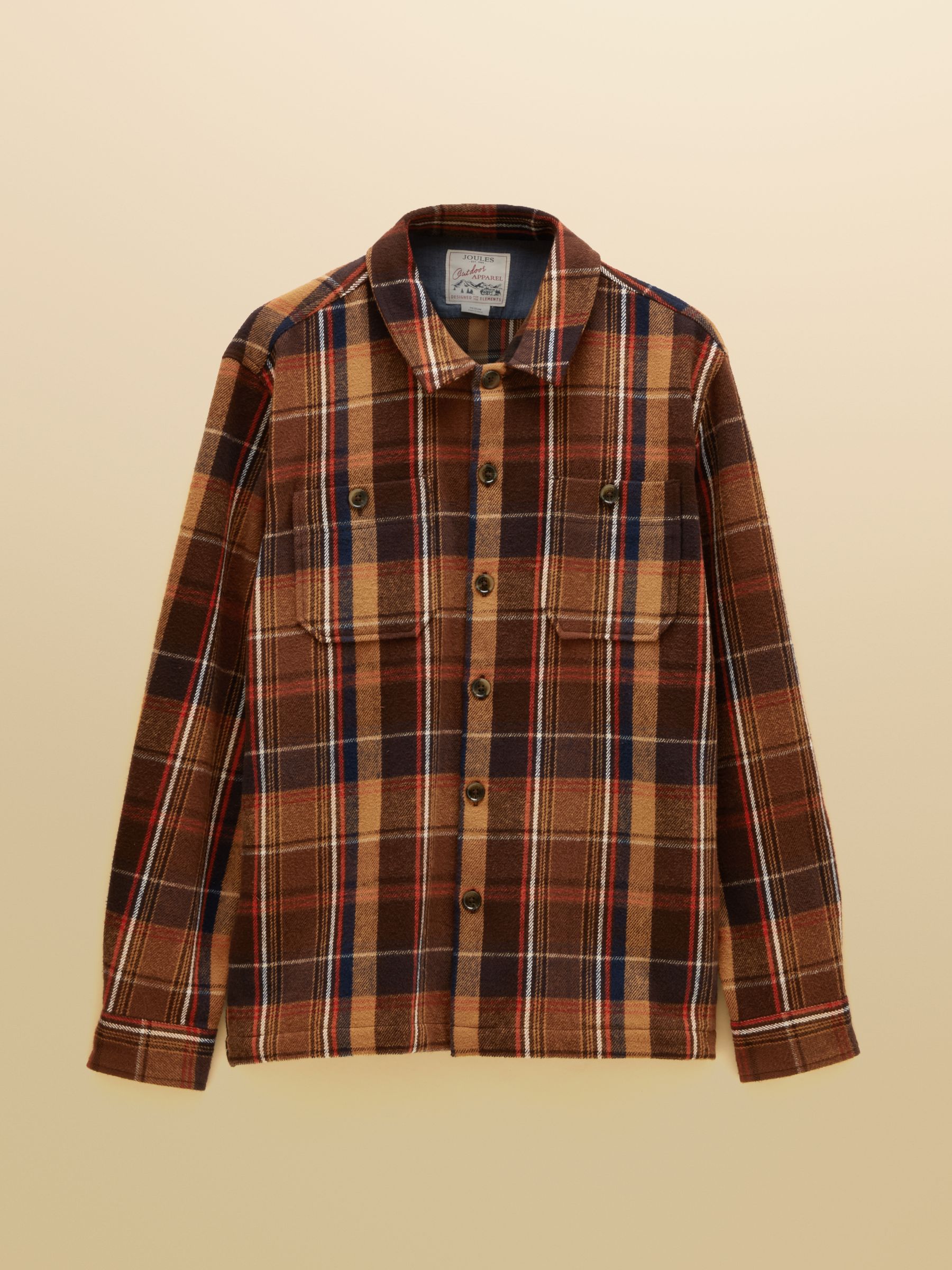 Brown Check Flannel Overshirt - Image 11 of 11 Brown Check Flannel Overshirt - Image 11 of 11